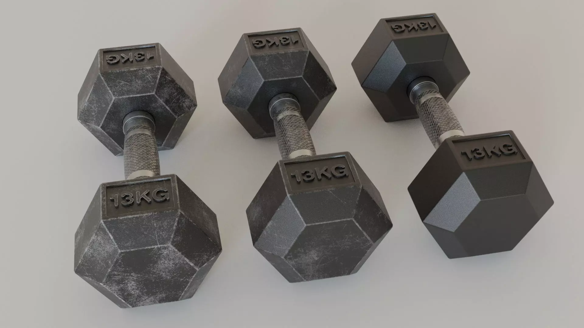 Hex Dumbbell 13 kg 3D model