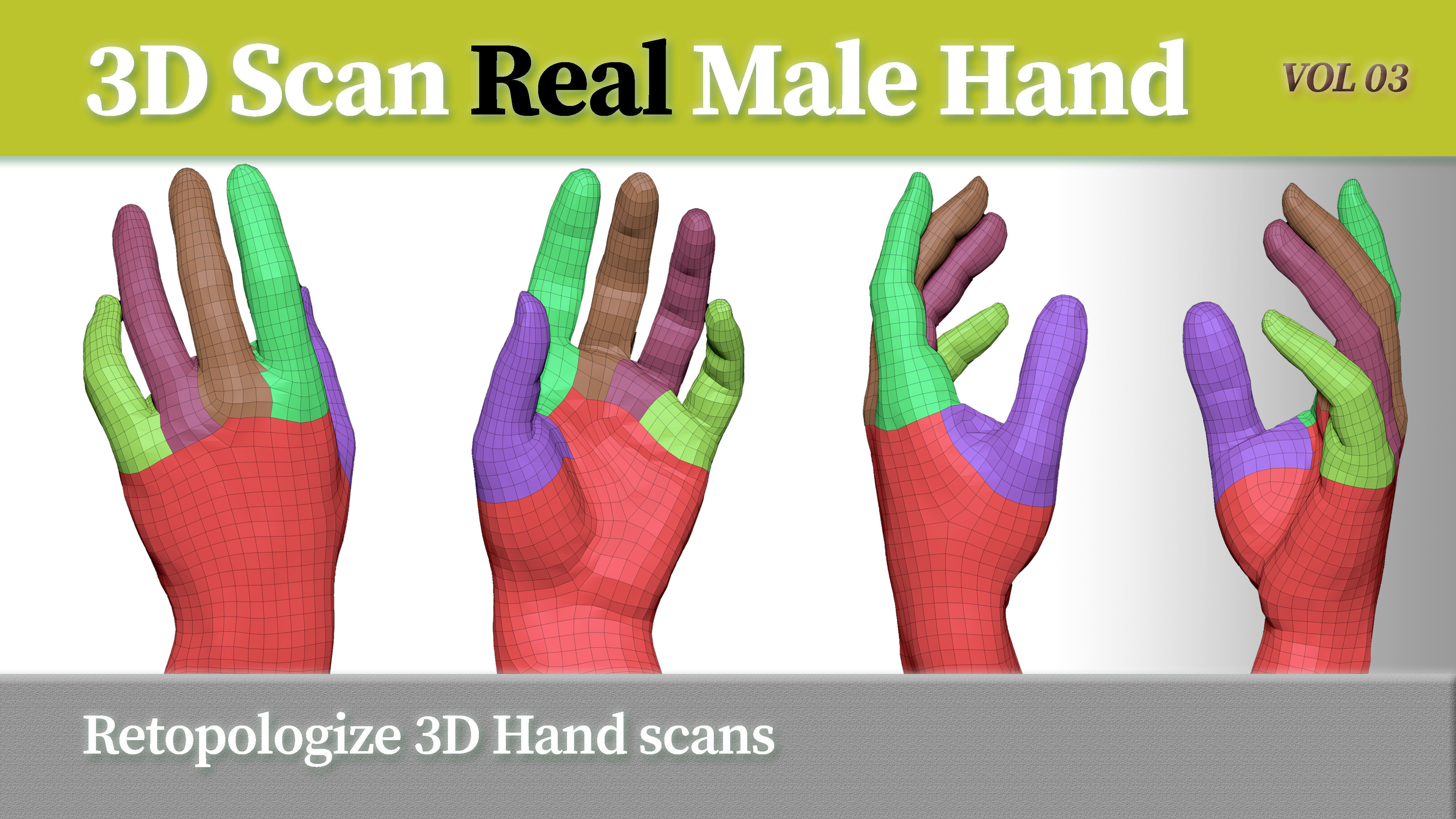 3D Scan Real Male Hand VOL 03 3D print model_2