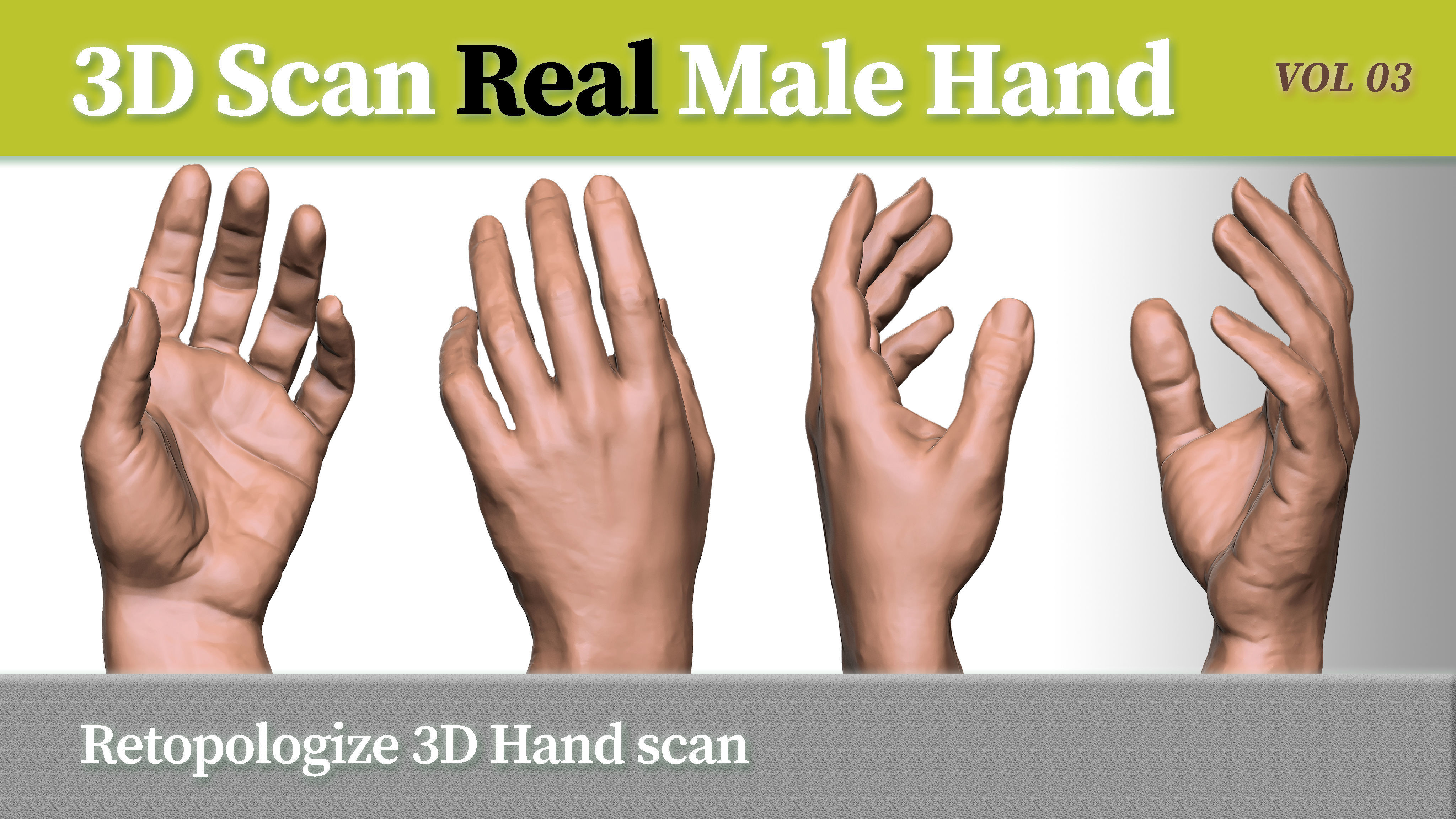 3D Scan Real Male Hand VOL 03 3D print model_1