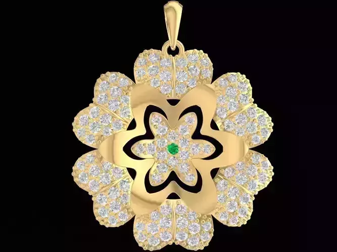 luxury asian flower pendant 2966