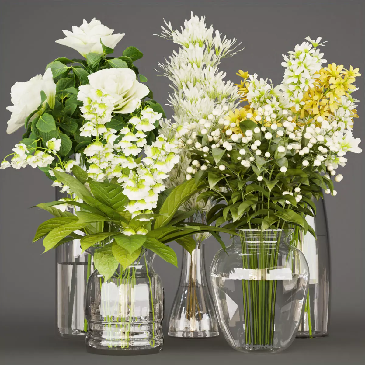 Collection plant vol 267 - Bouquet - flower - pine - indoor 3D model