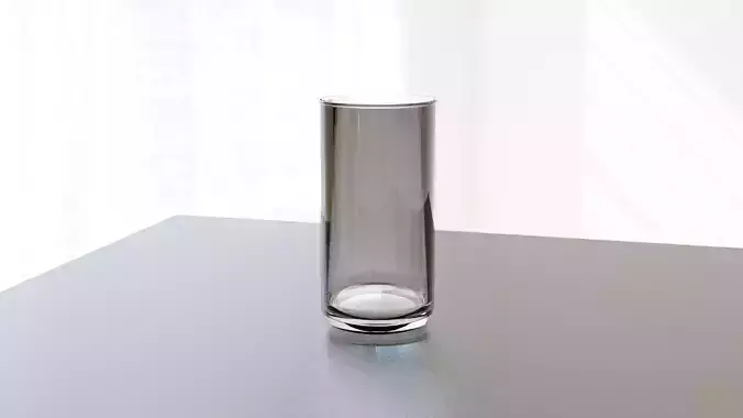Glass vase on table