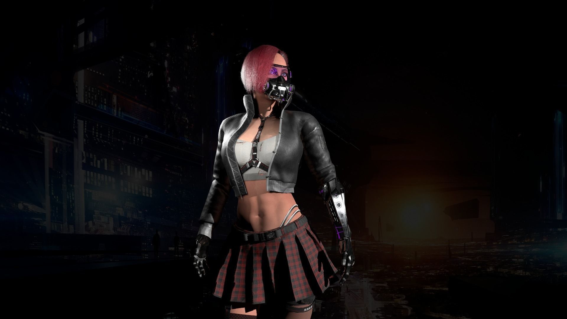 Sci-Fi Girl Low-poly 3D model_5