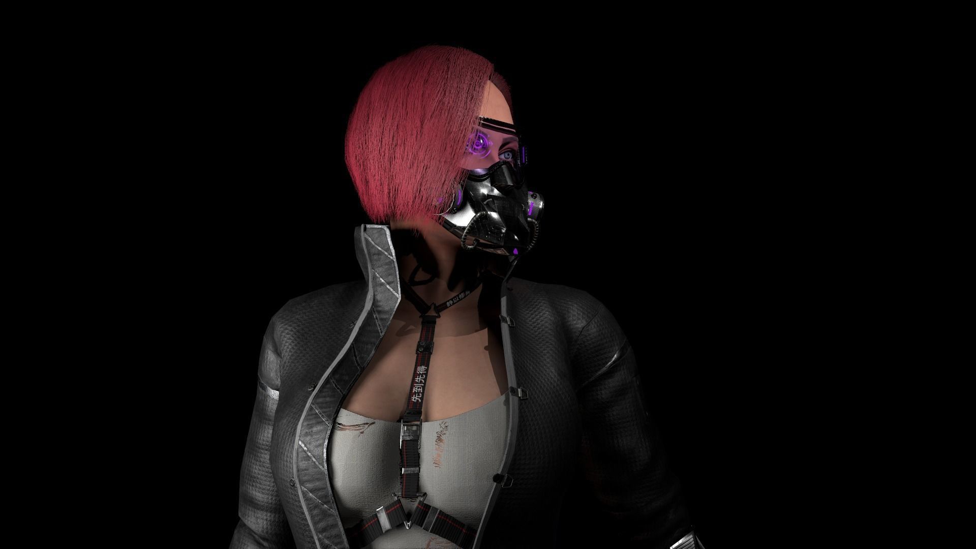 Sci-Fi Girl Low-poly 3D model_6