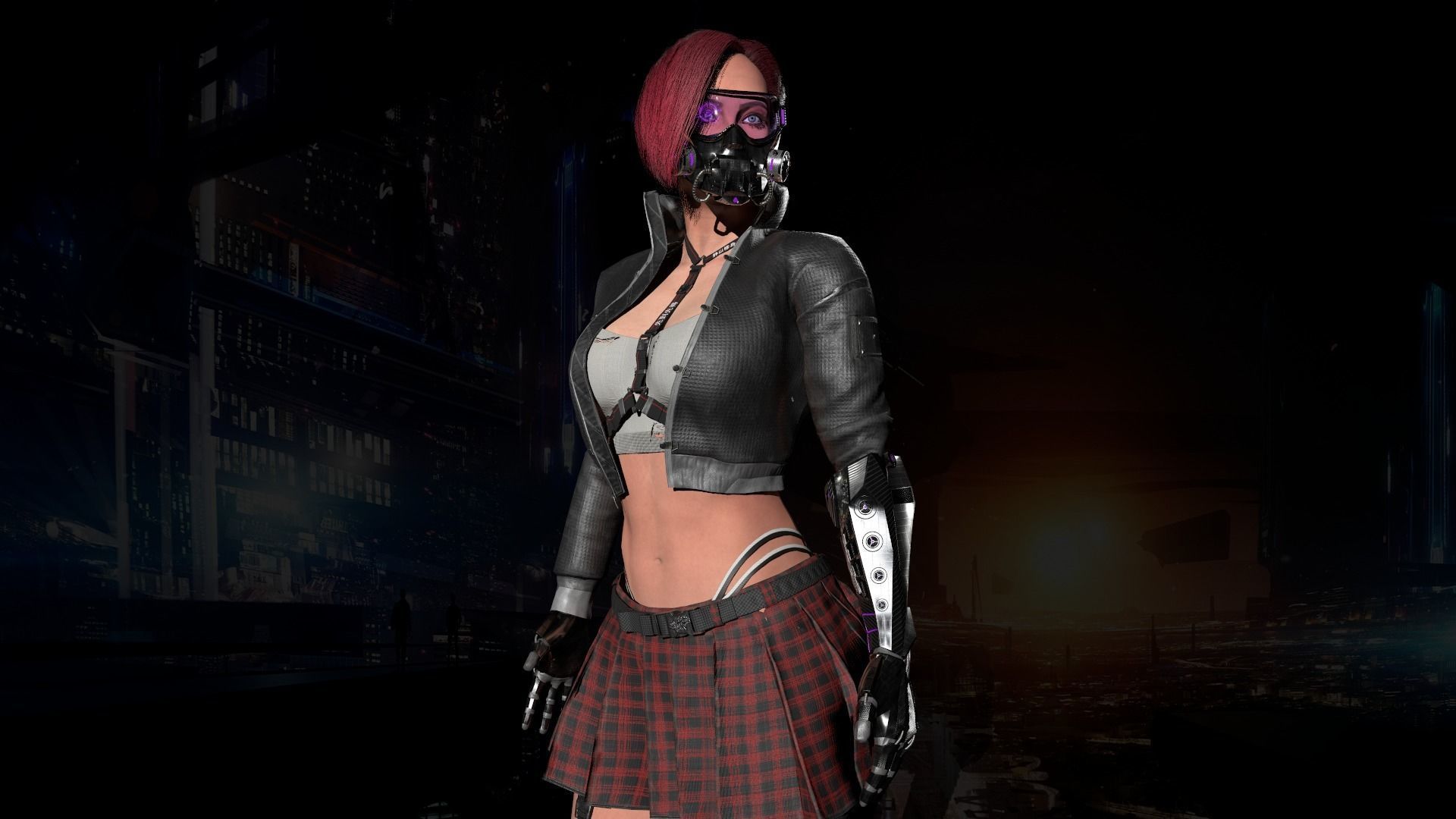 Sci-Fi Girl Low-poly 3D model_10