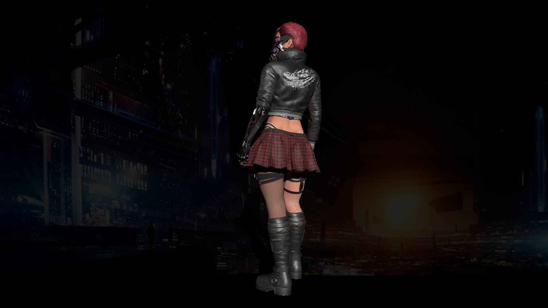 Sci-Fi Girl Low-poly 3D model_7