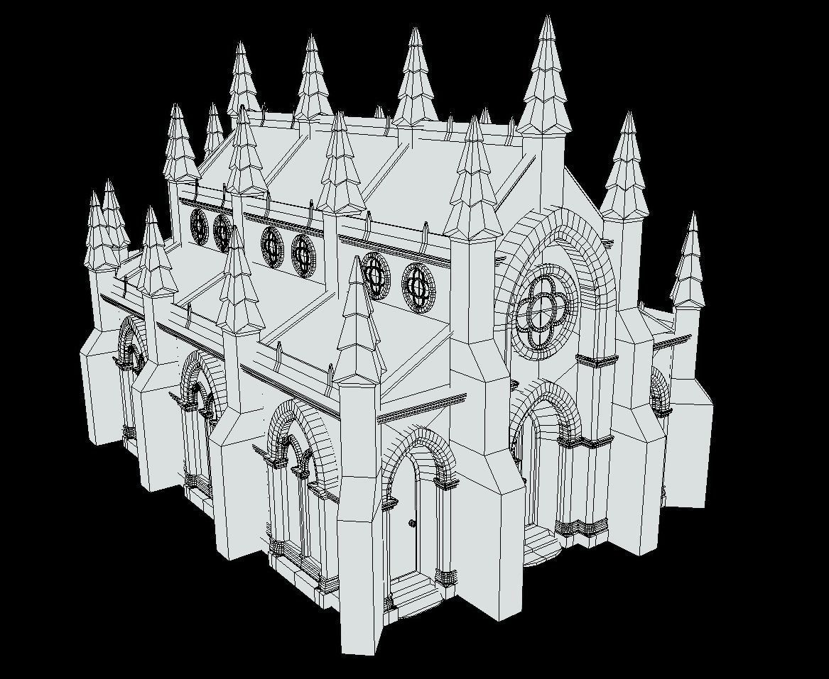 Gothic church 3D model_2