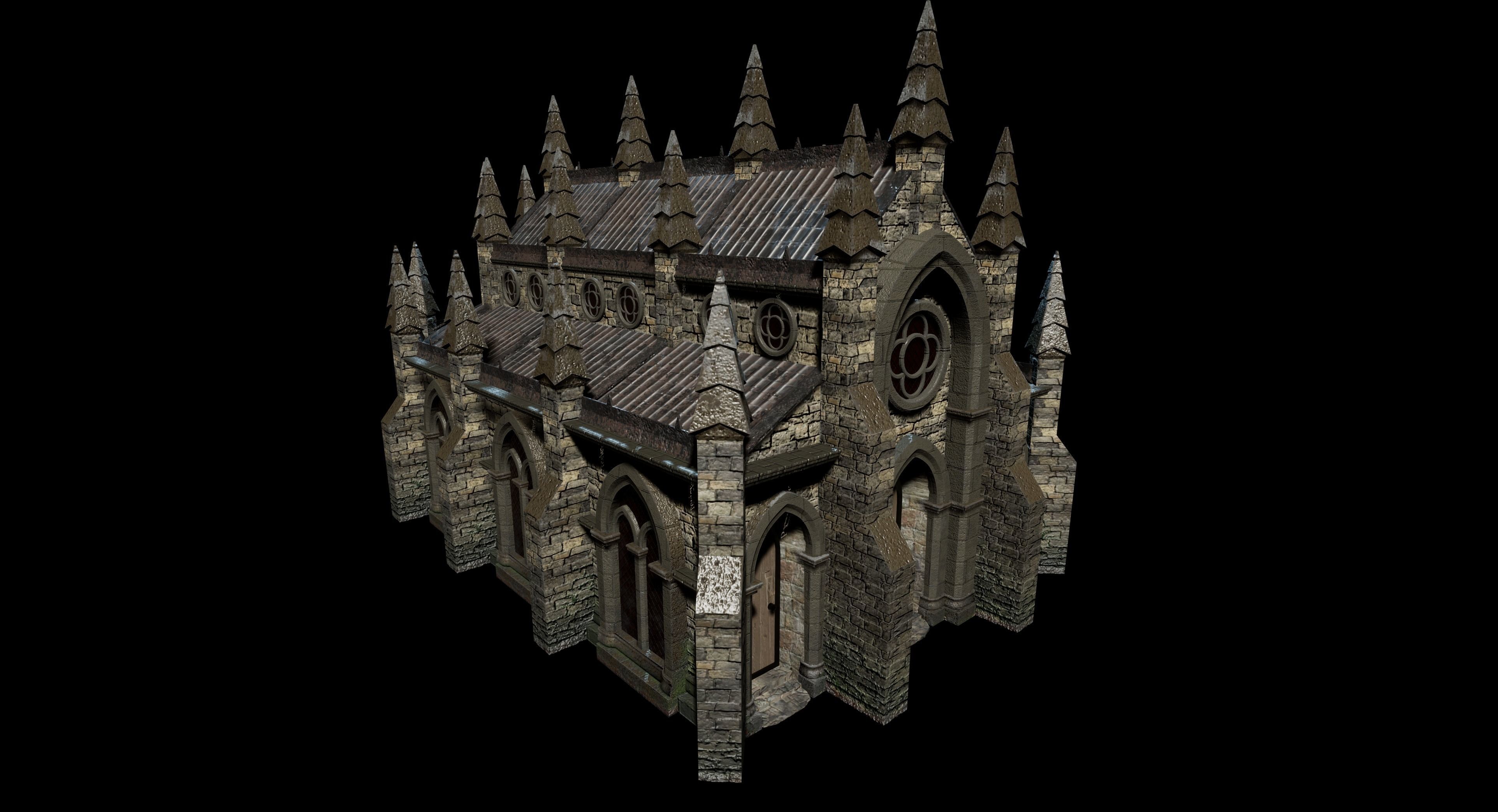 Gothic church 3D model_10
