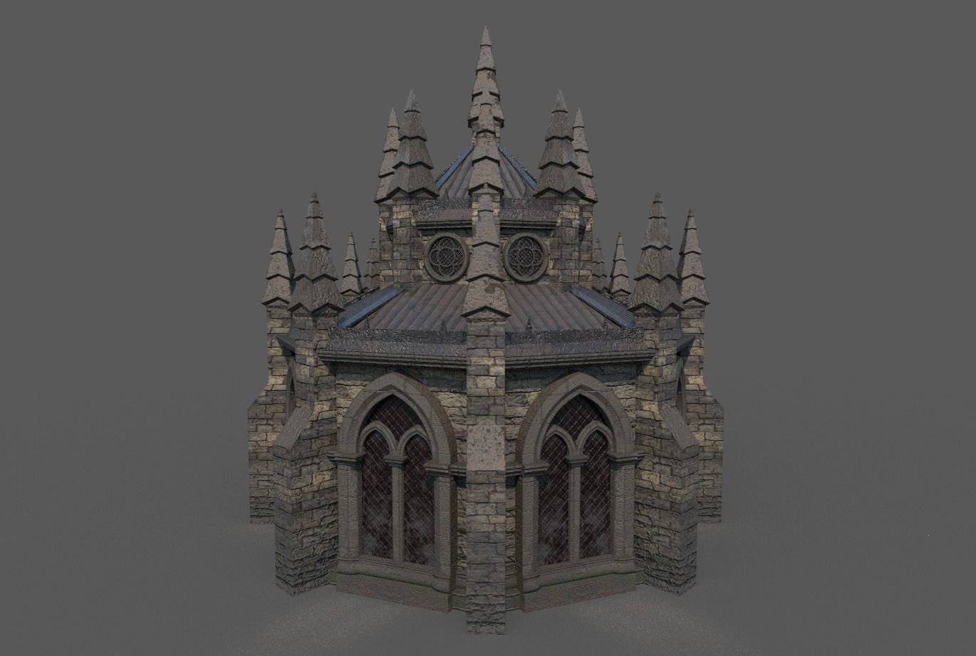 Gothic church 3D model_6