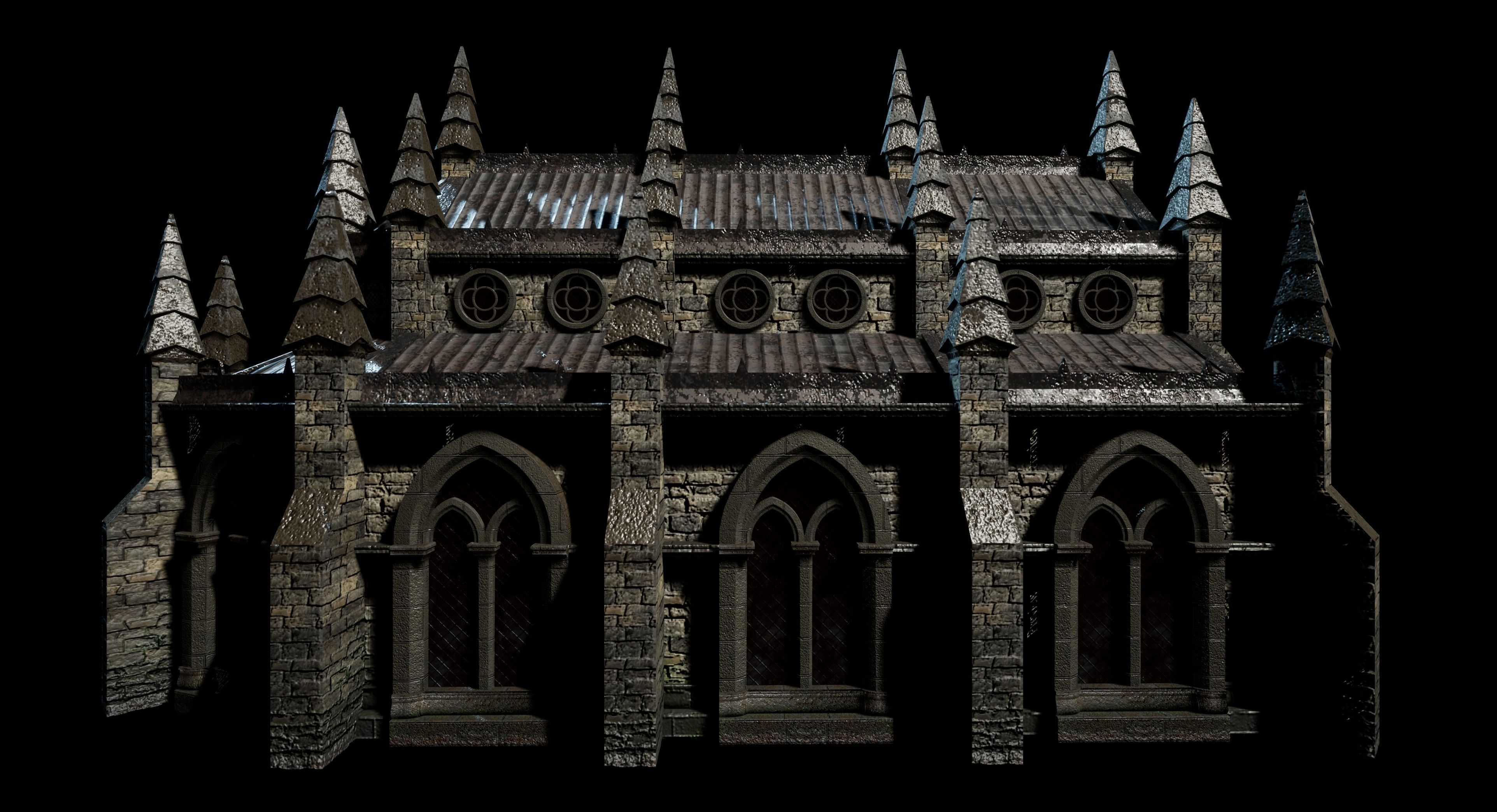 Gothic church 3D model_11