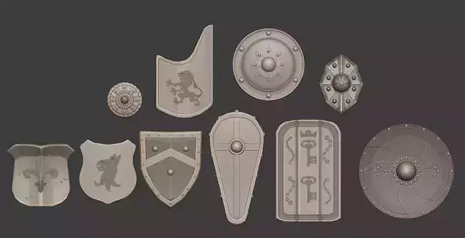 European Medieval Renaissance Weapons Shields Engraved