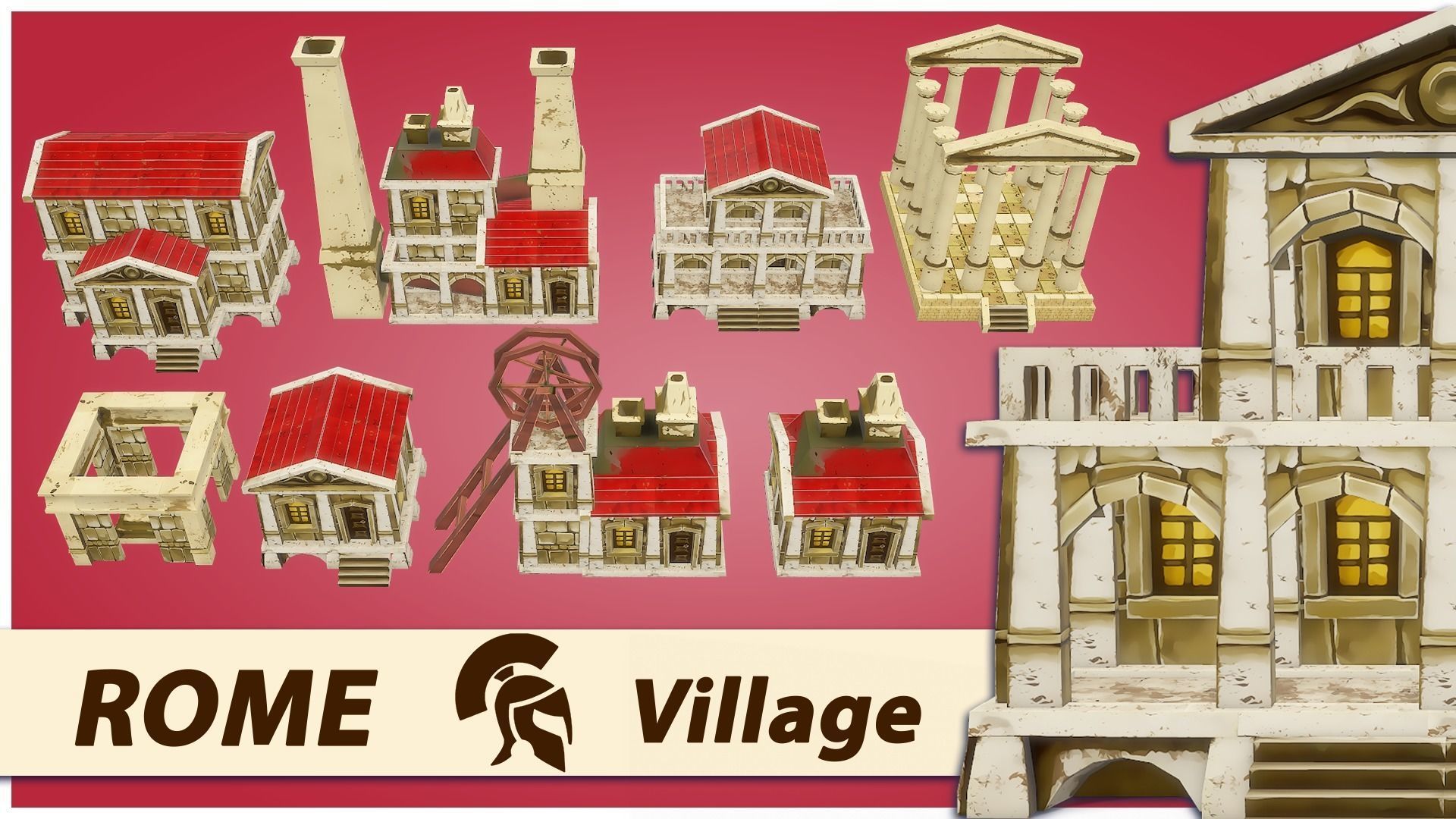 RTS Mega Pack Fantasy Buildings Low-poly 3D model_5