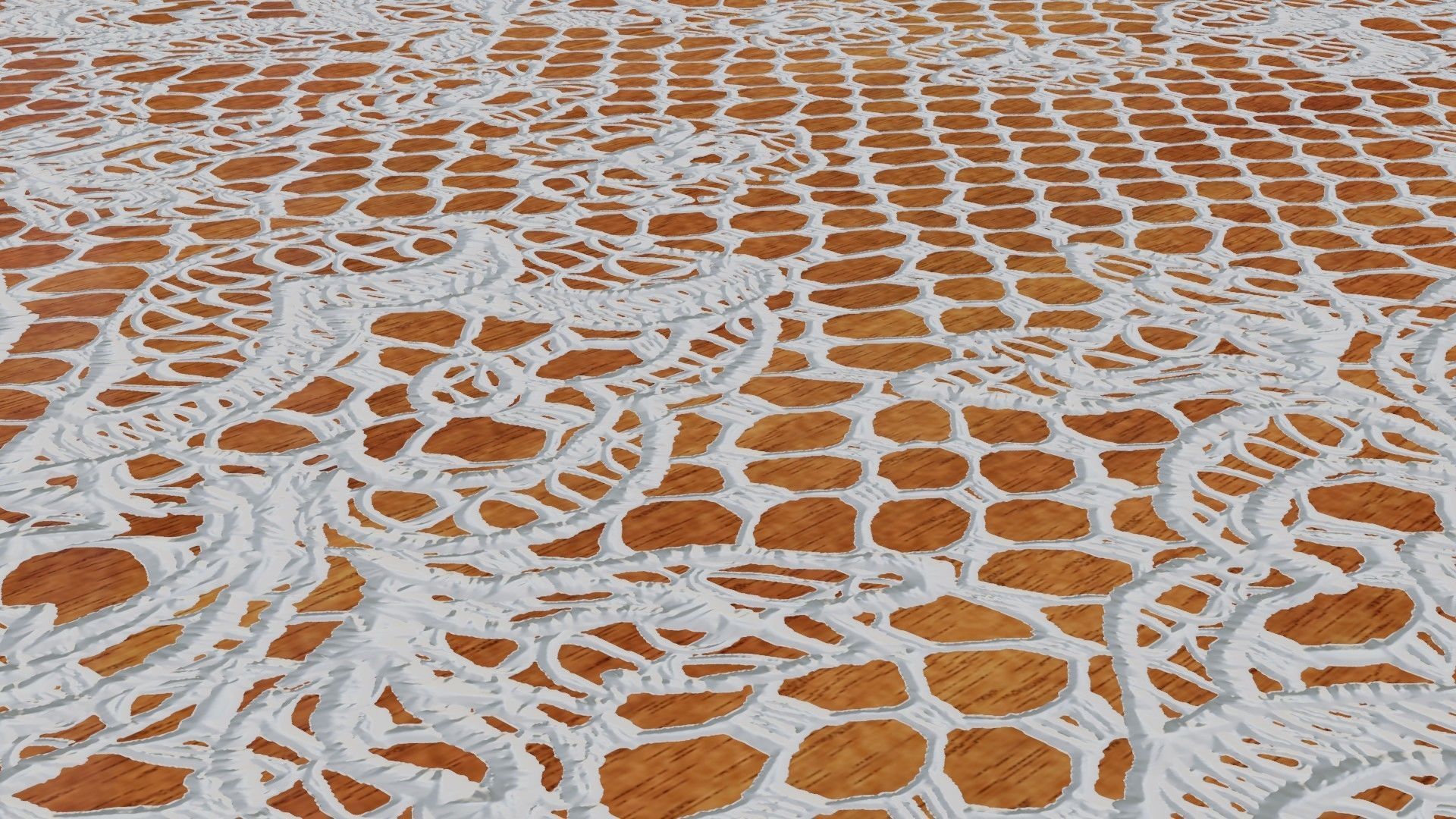 Wooden engraved angular table with classic lace 3D model_6