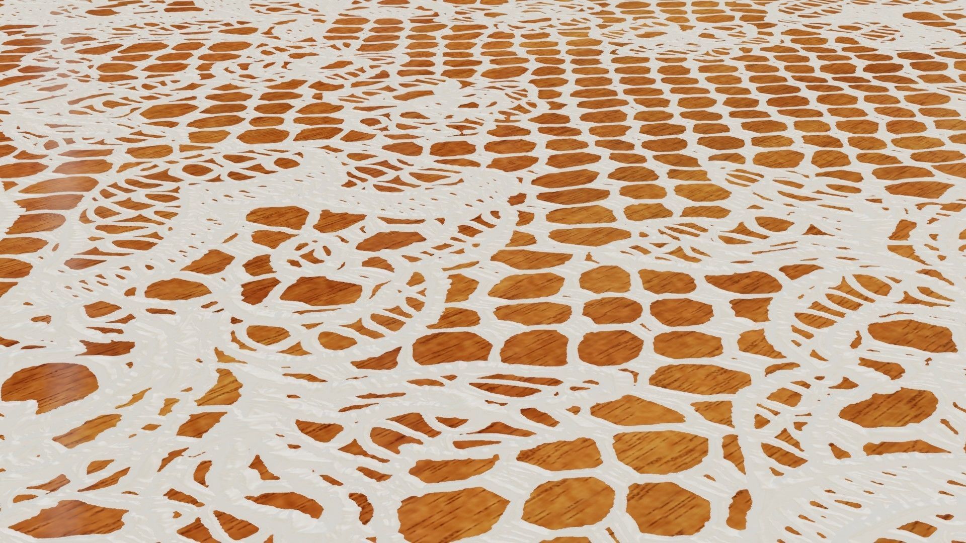 Wooden engraved angular table with classic lace 3D model_7