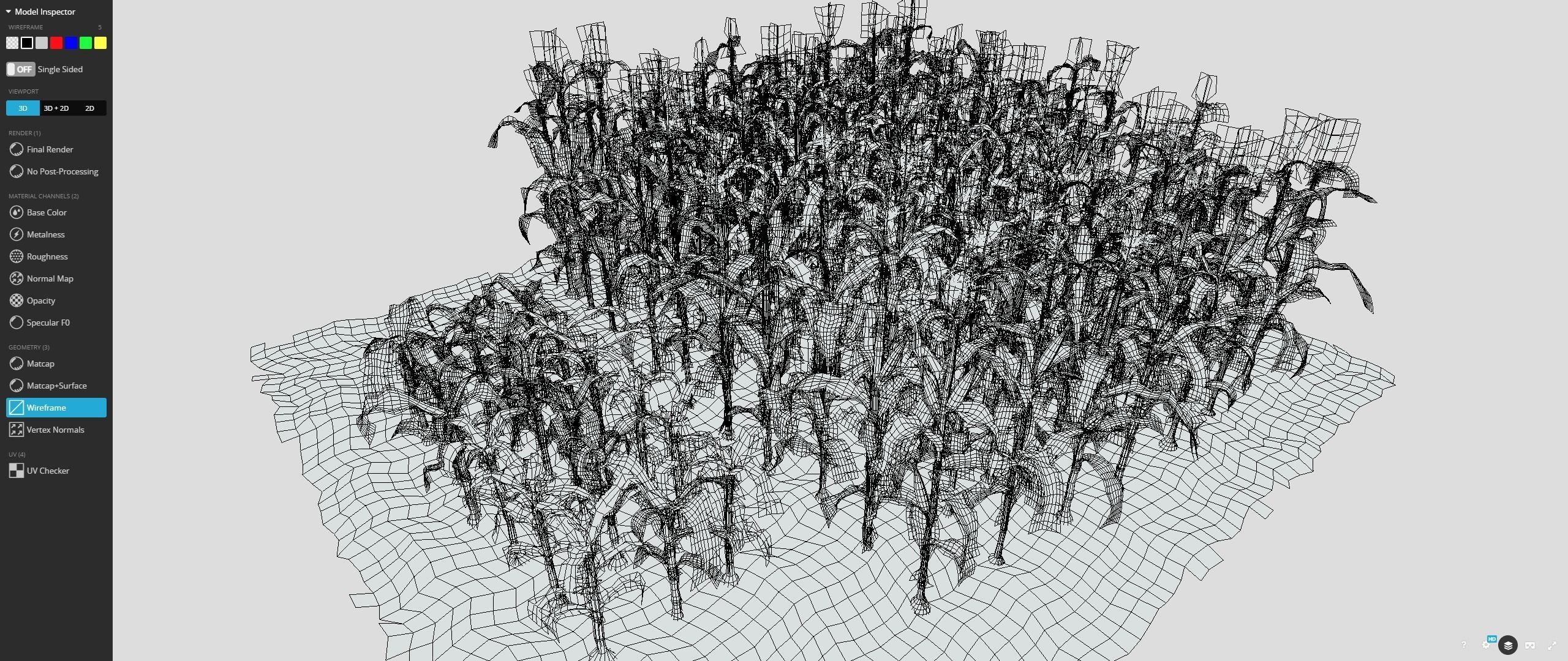 Corn field Low-poly 3D model_11