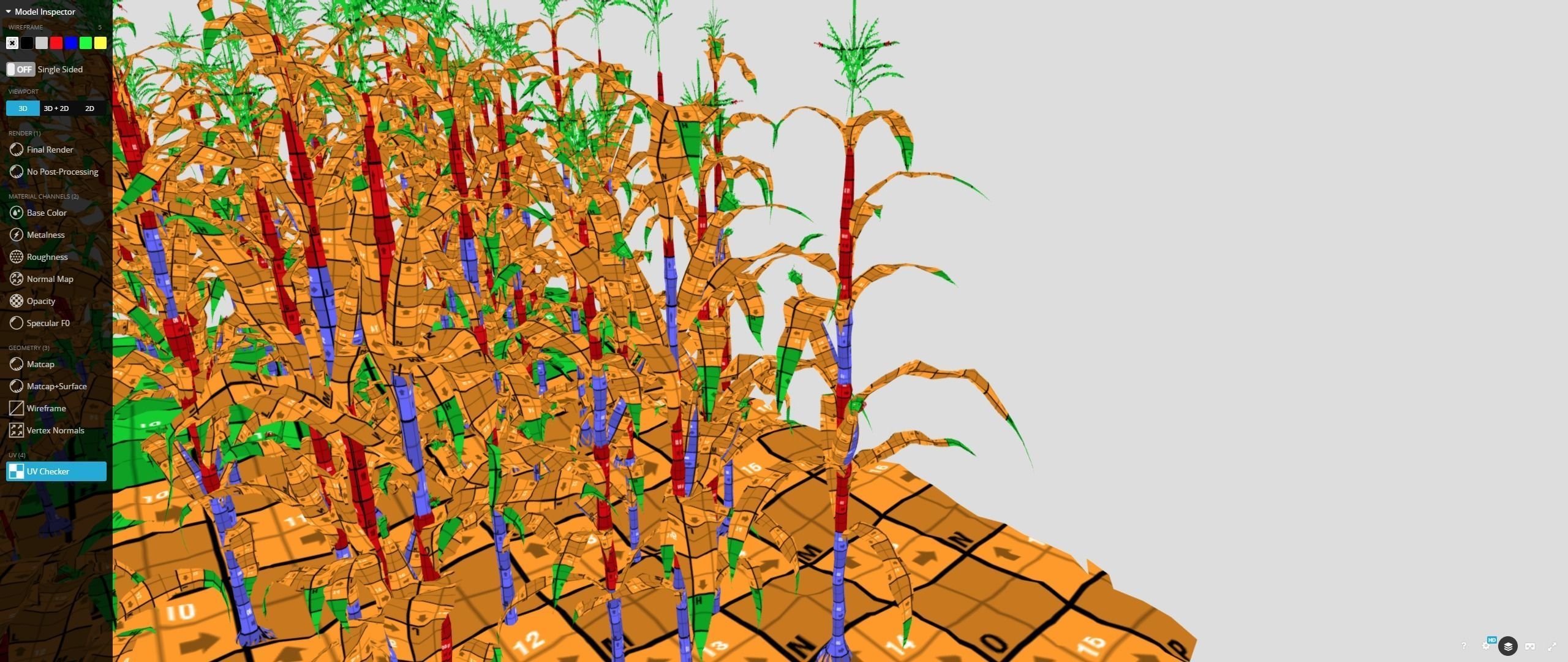Corn field Low-poly 3D model_13