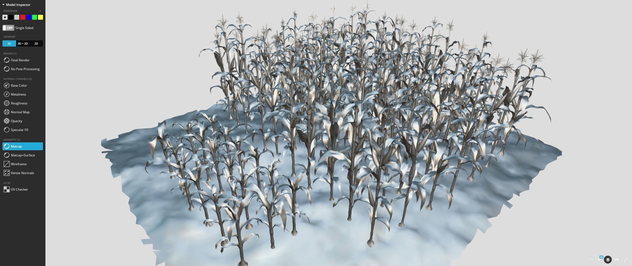 Corn field Low-poly 3D model_10
