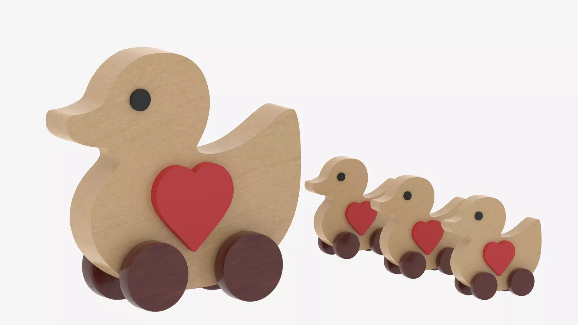 Wooden Toy Duck 3D model_0