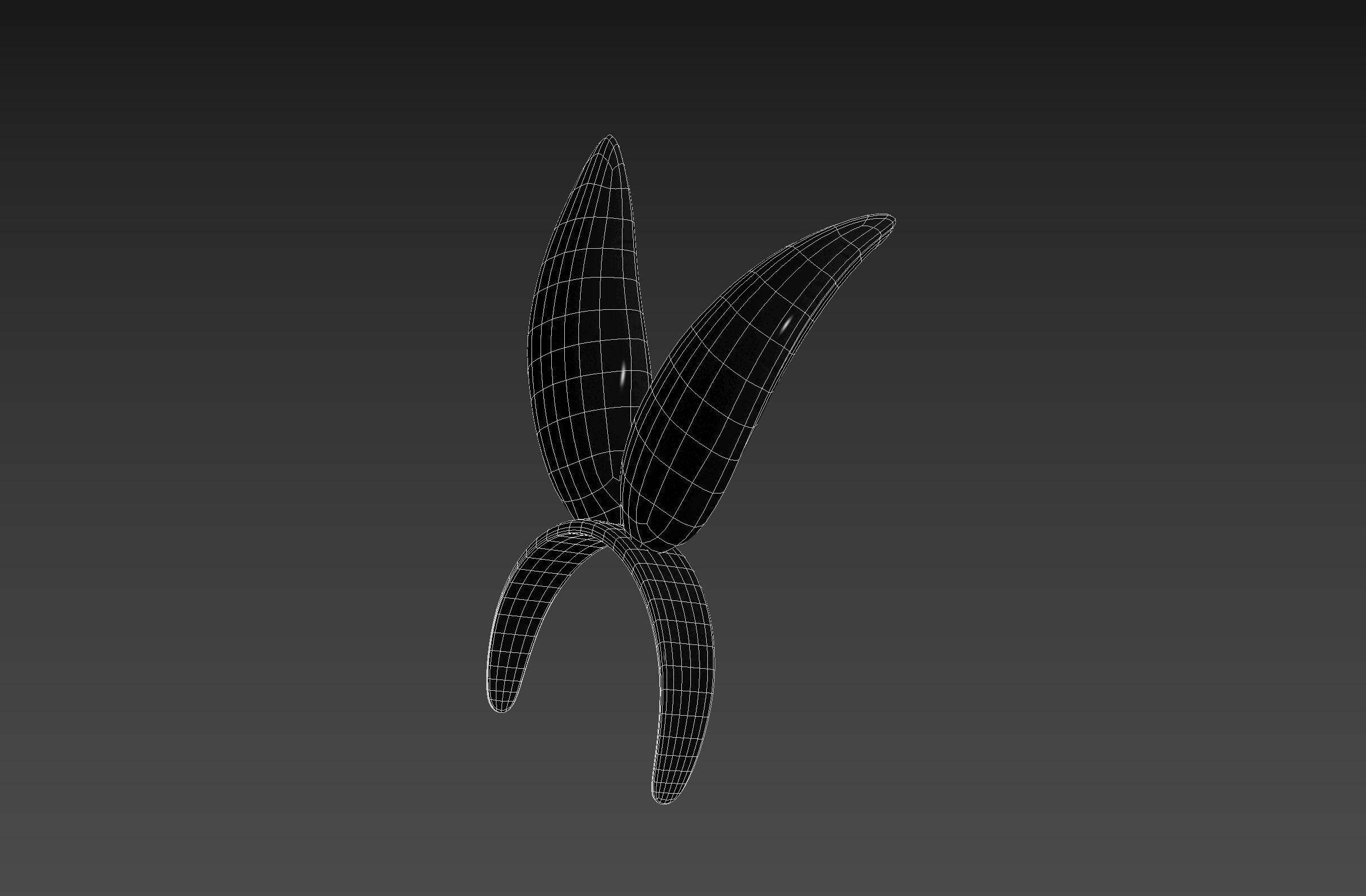 Black Bunny Headband 3D model_16