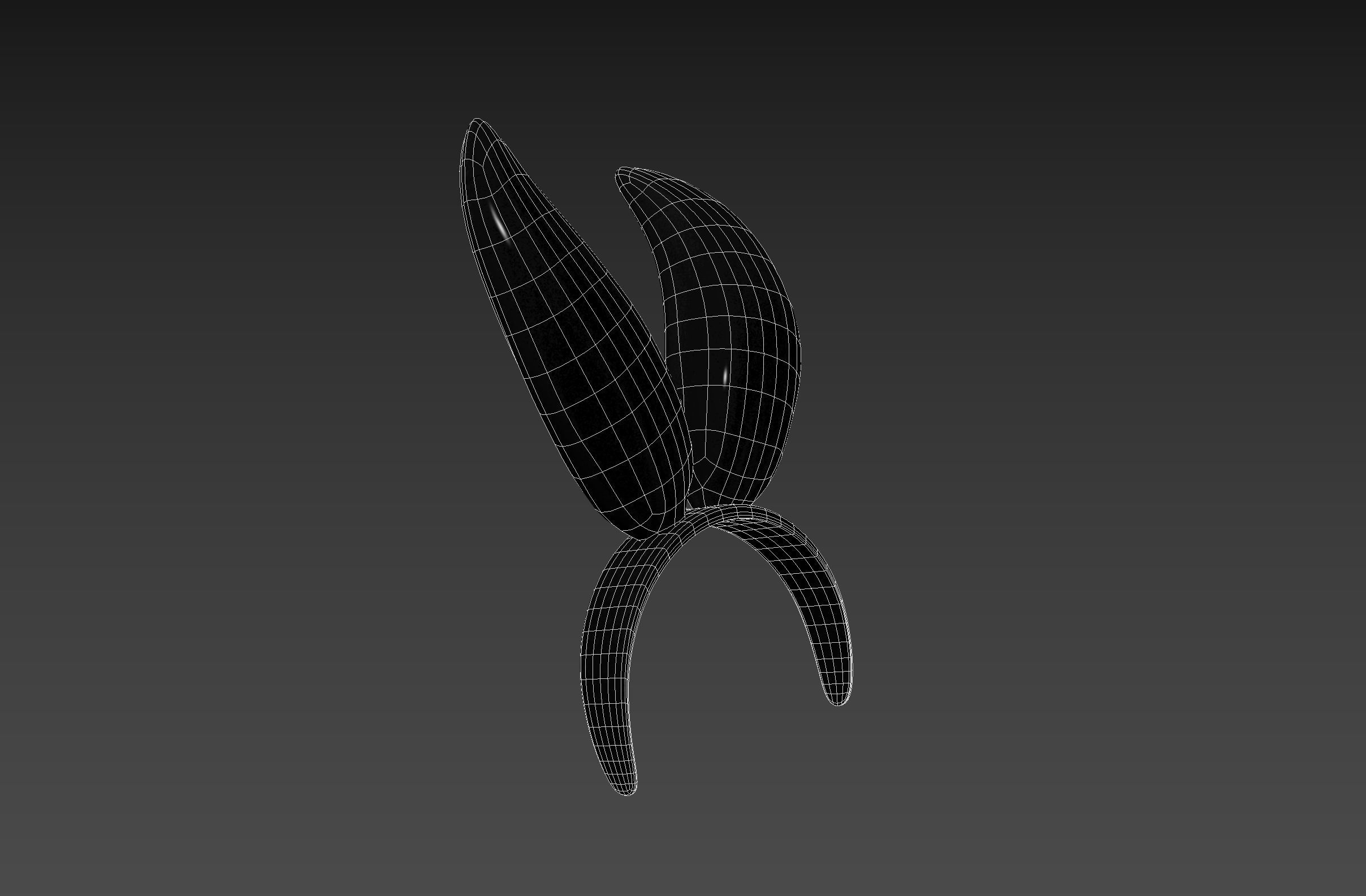 Black Bunny Headband 3D model_18