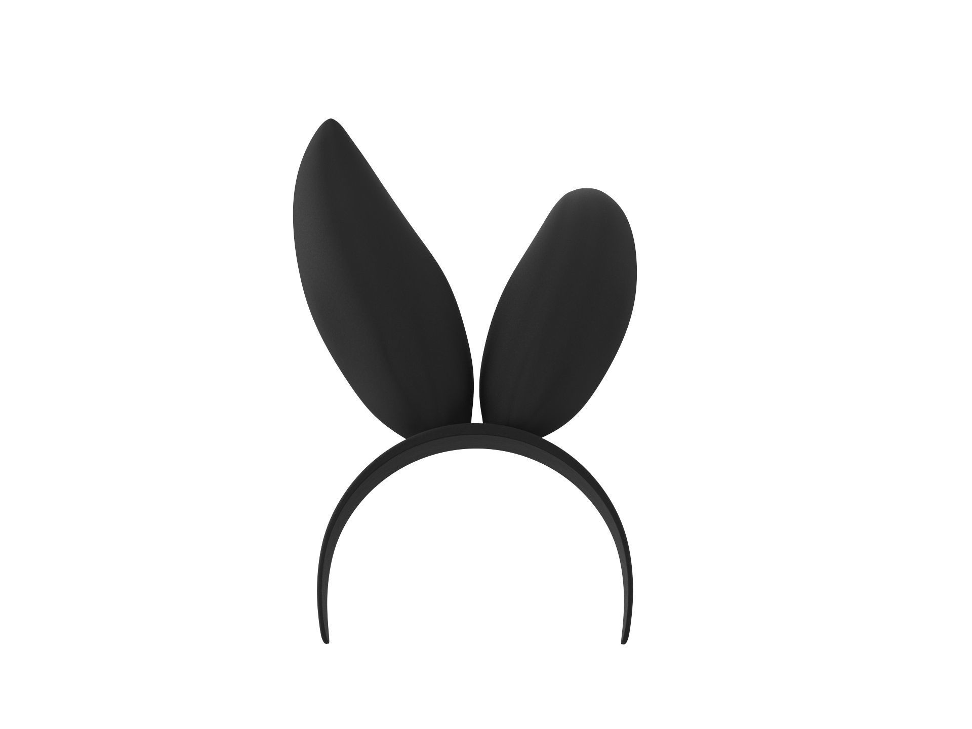Black Bunny Headband 3D model_5