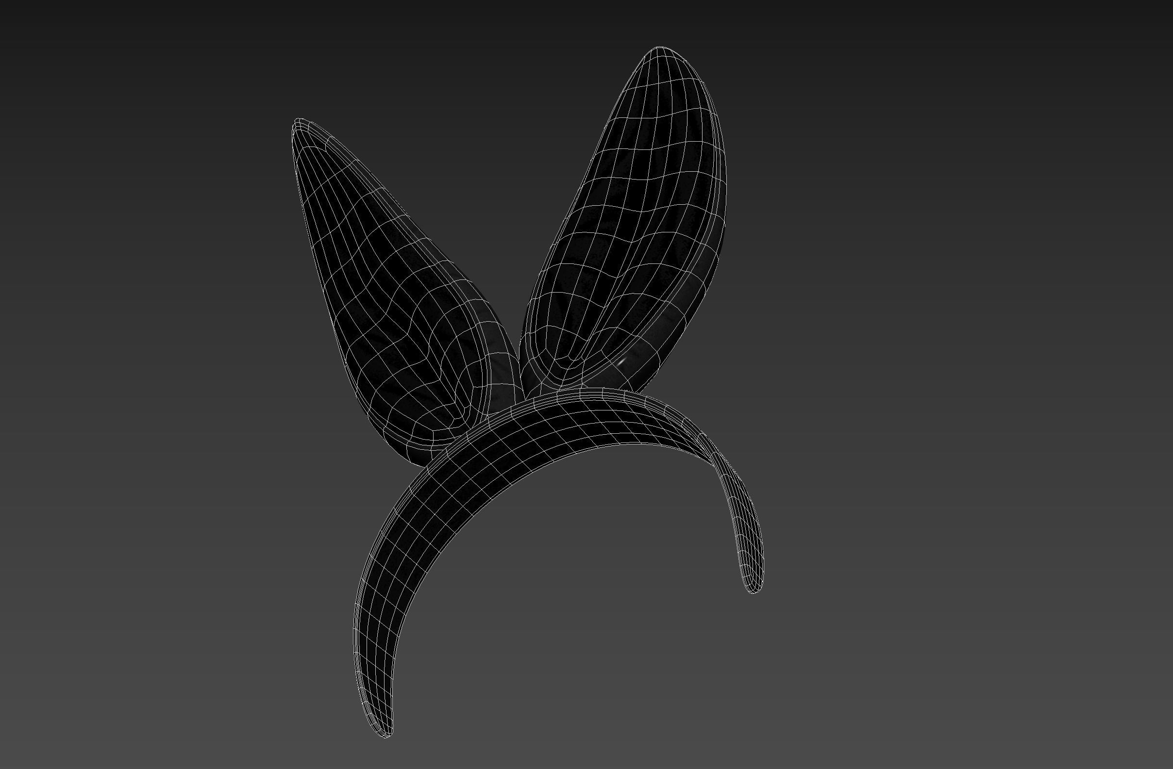 Black Bunny Headband 3D model_21