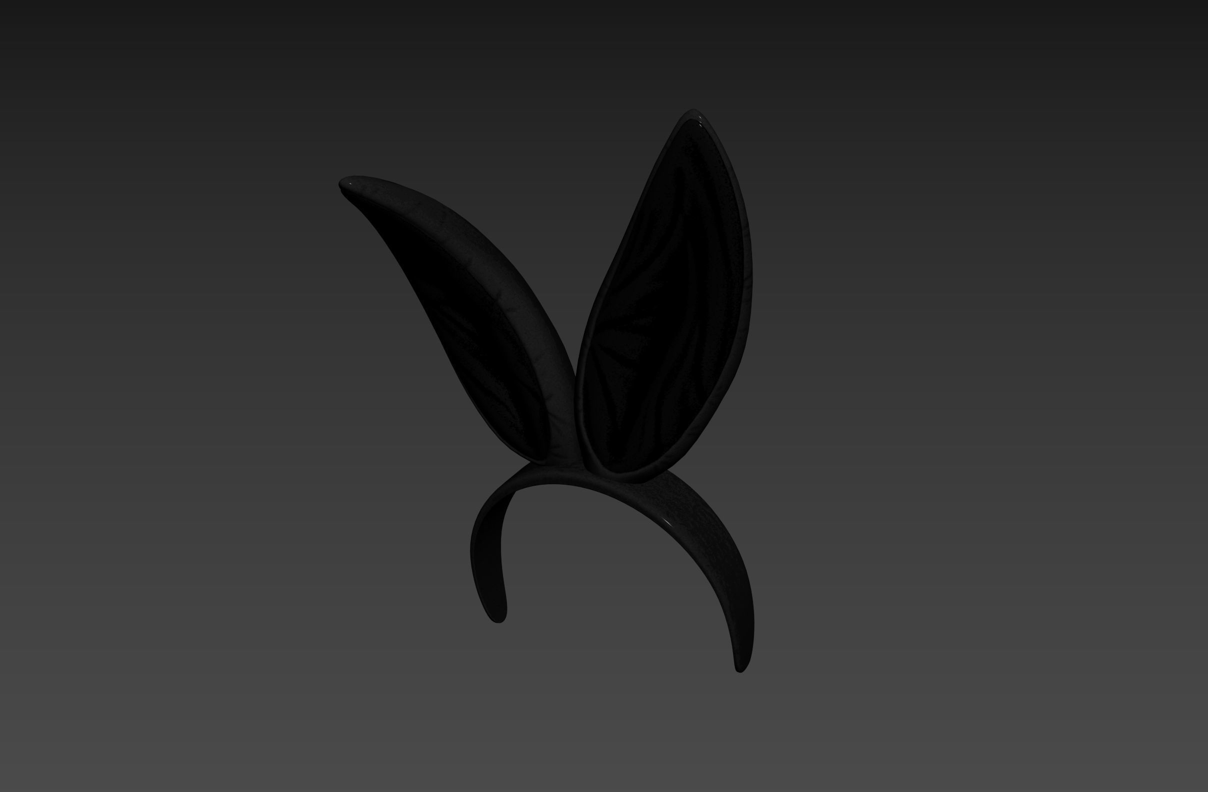 Black Bunny Headband 3D model_10