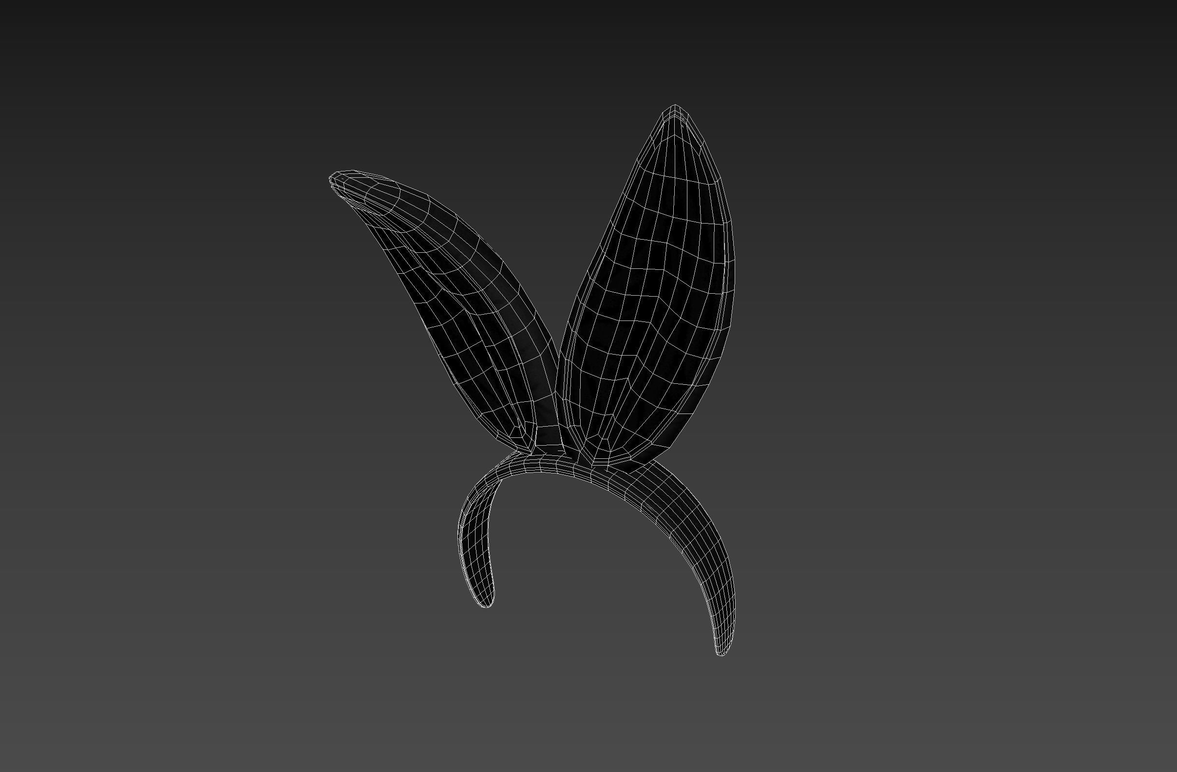 Black Bunny Headband 3D model_11