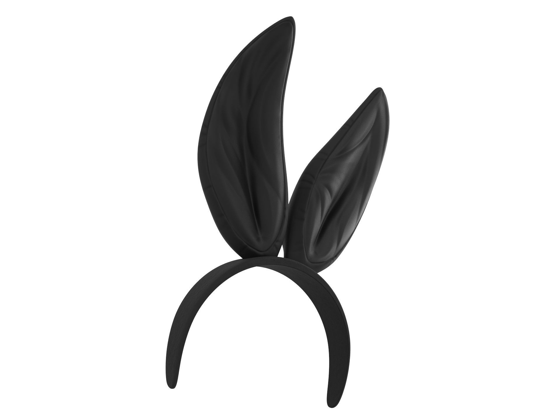 Black Bunny Headband 3D model_2
