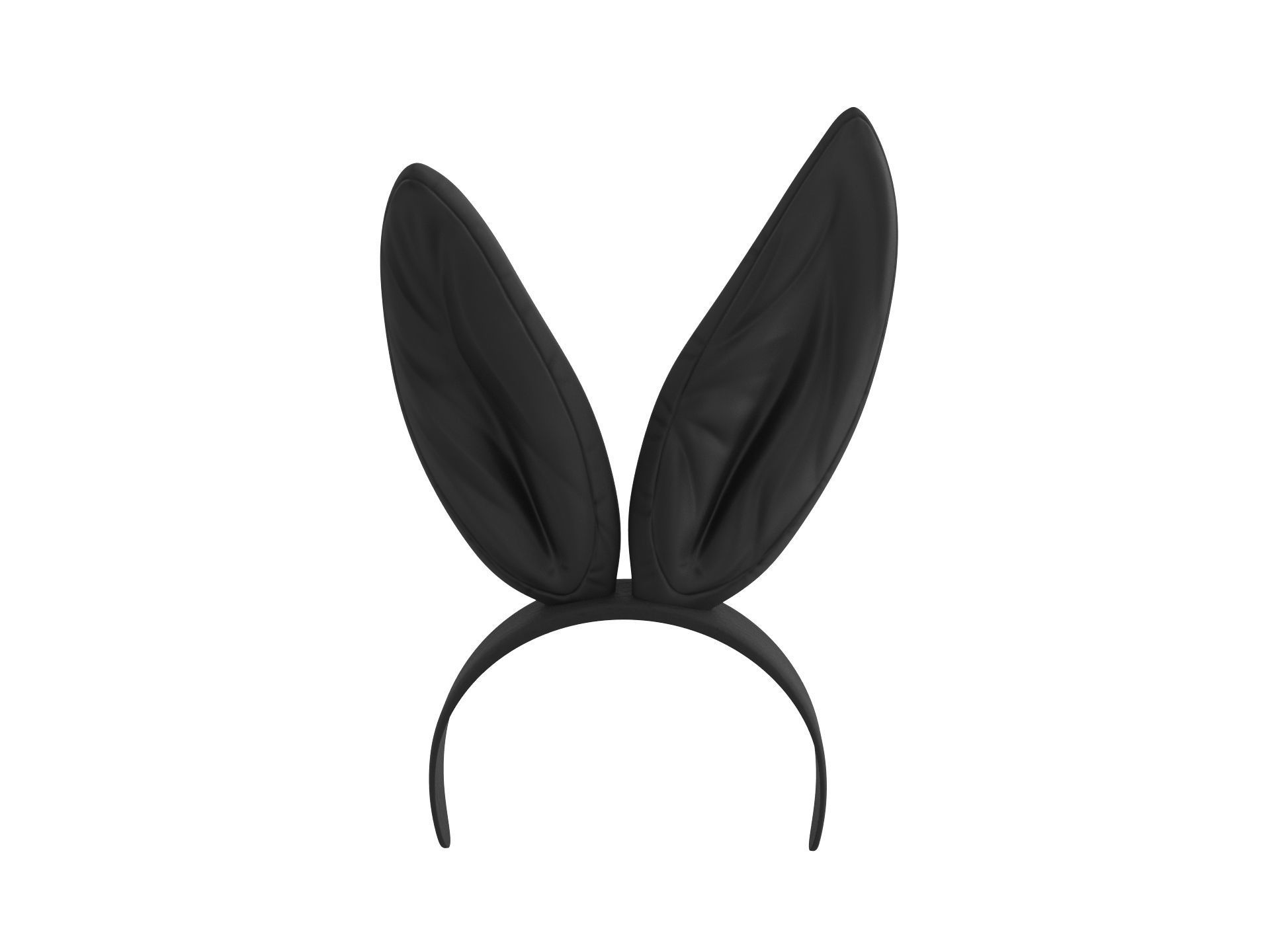 Black Bunny Headband 3D model_1