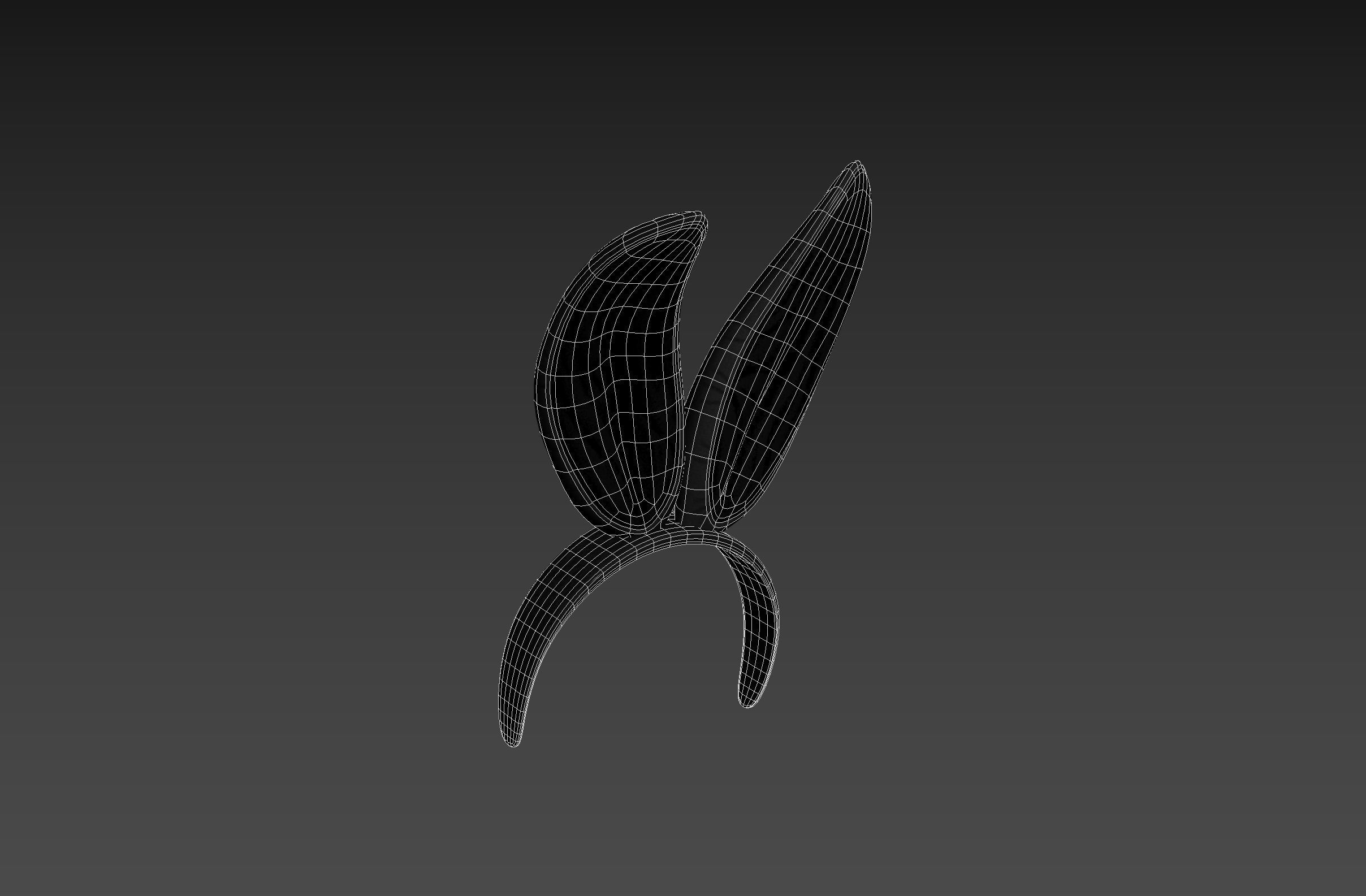 Black Bunny Headband 3D model_14