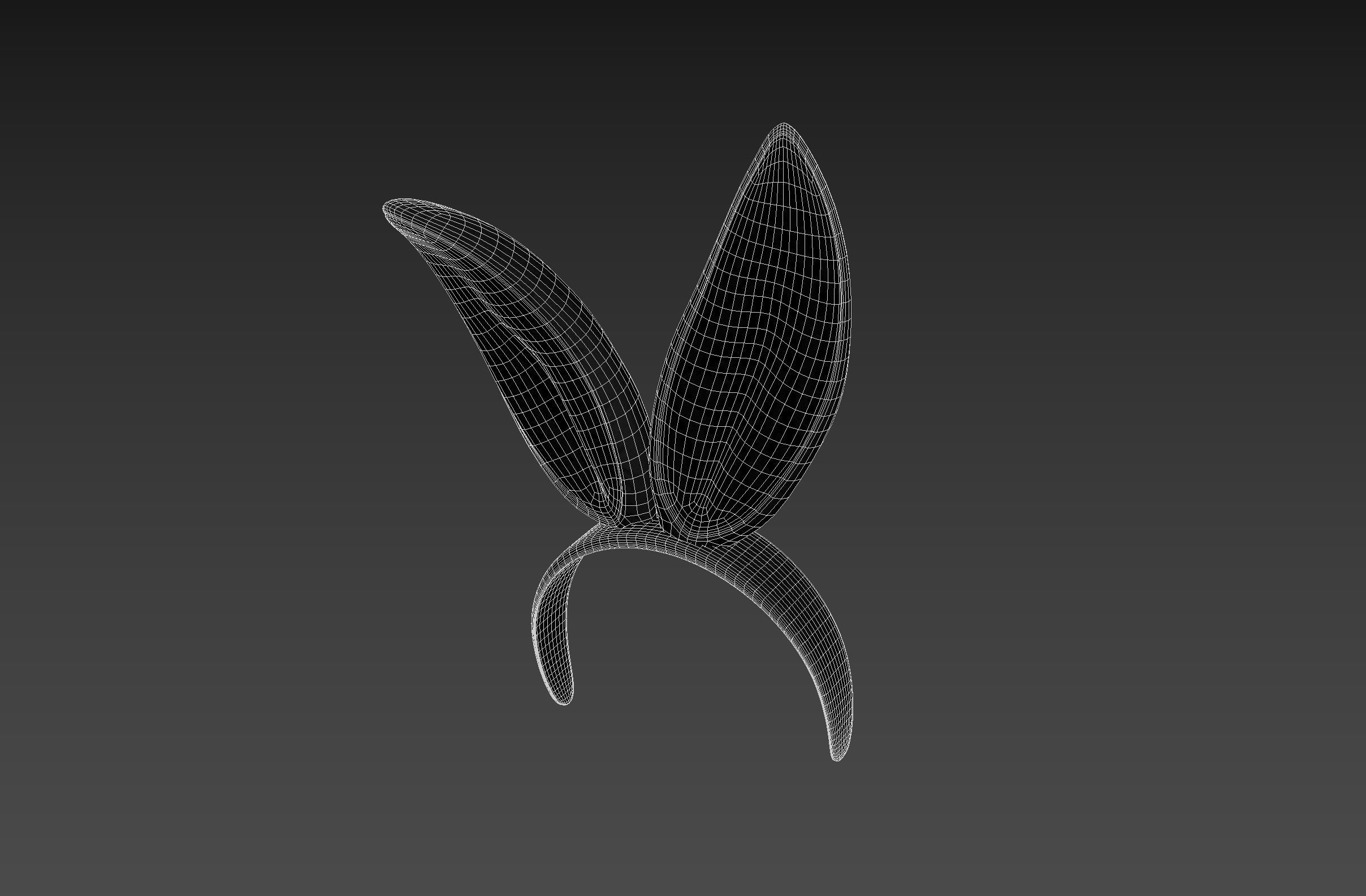 Black Bunny Headband 3D model_12