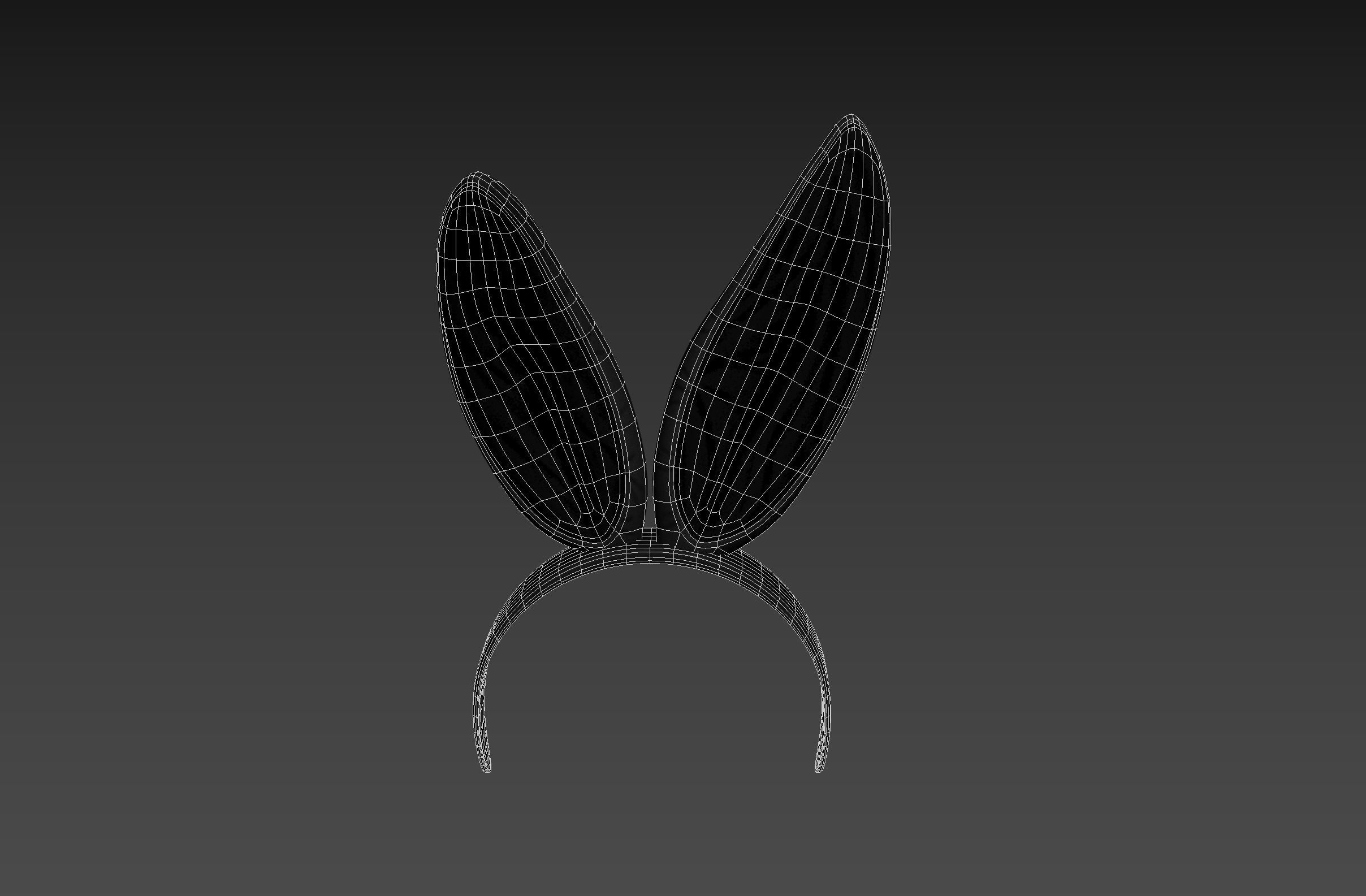 Black Bunny Headband 3D model_13