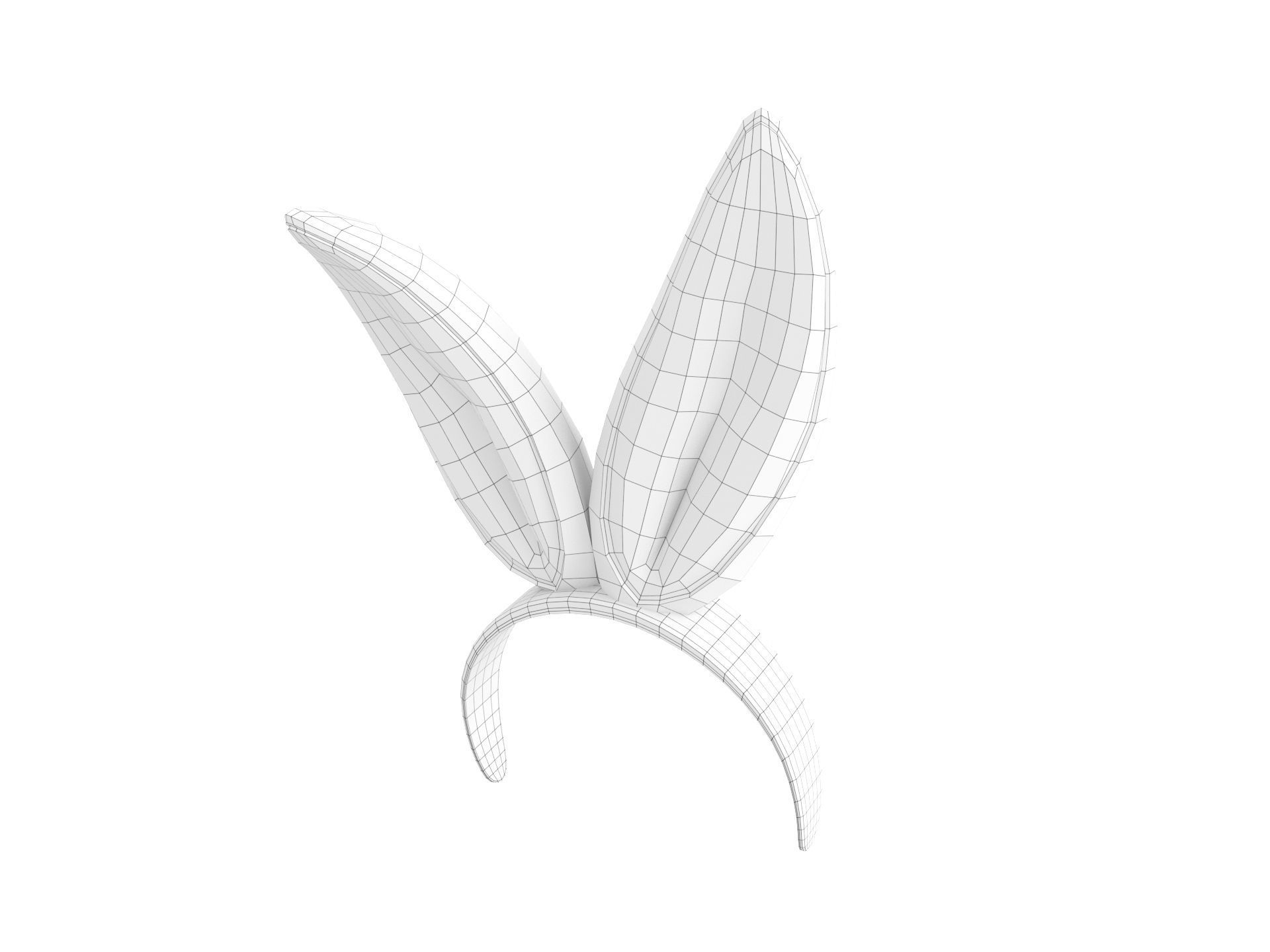 Black Bunny Headband 3D model_22