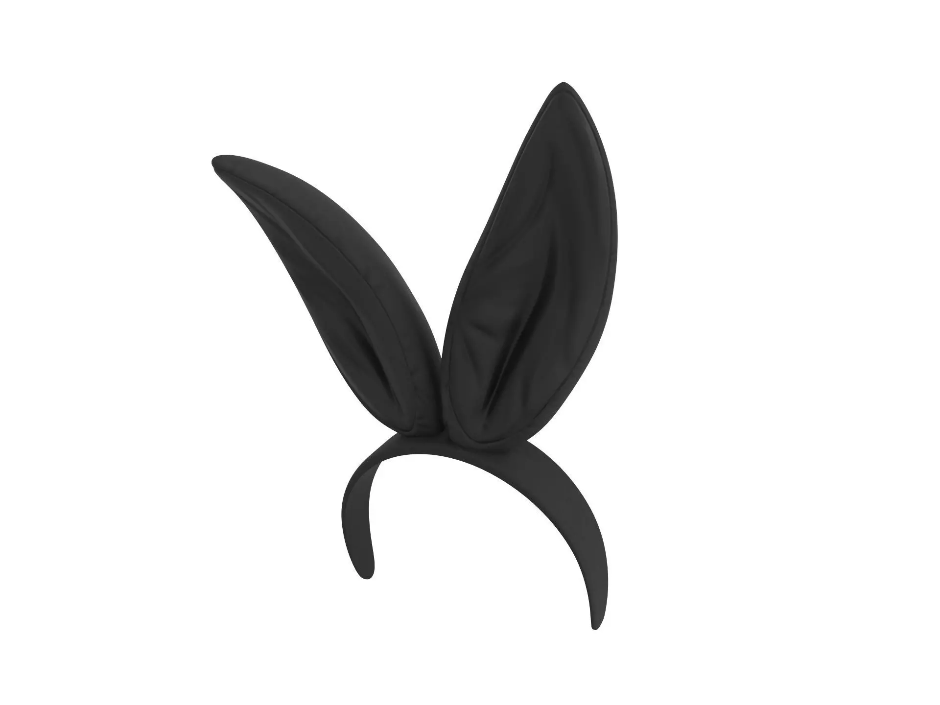 Black Bunny Headband 3D model_0