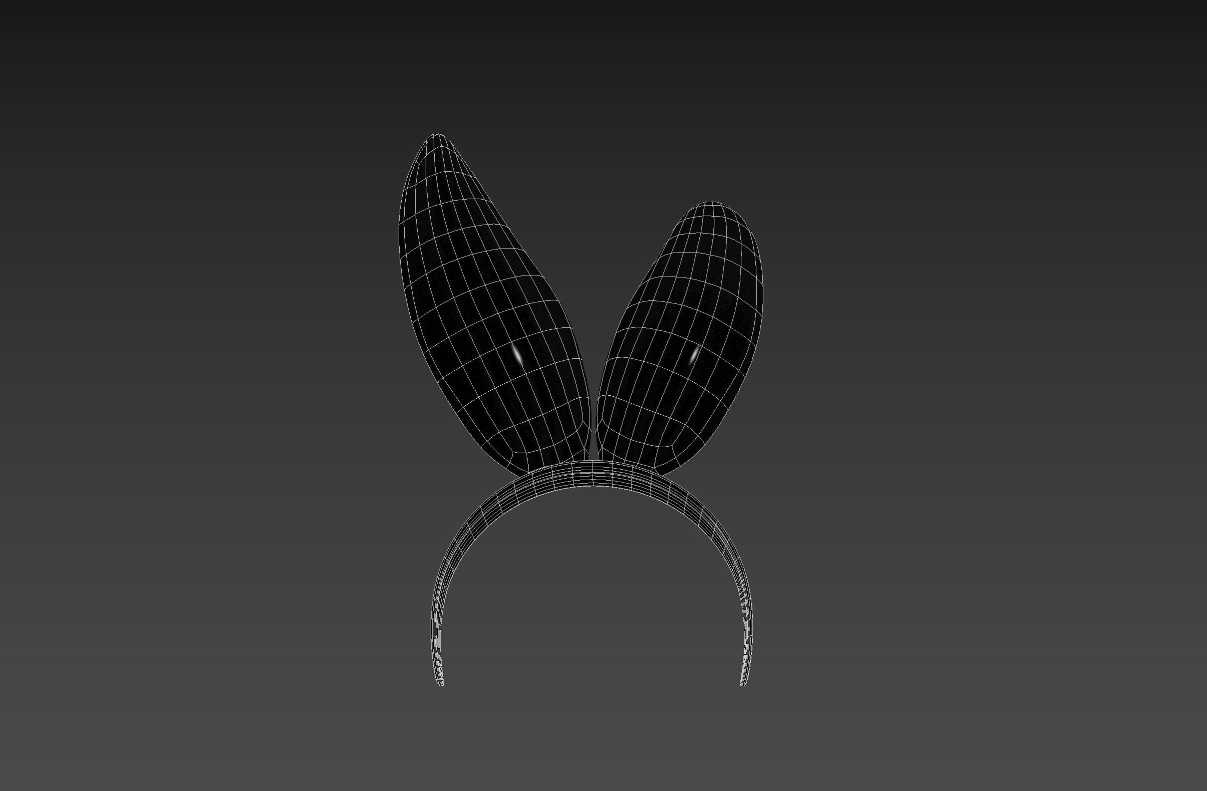 Black Bunny Headband 3D model_17