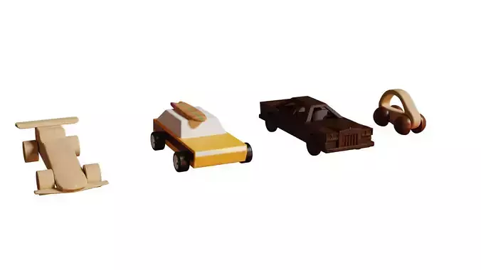 Wooden Toy car pack