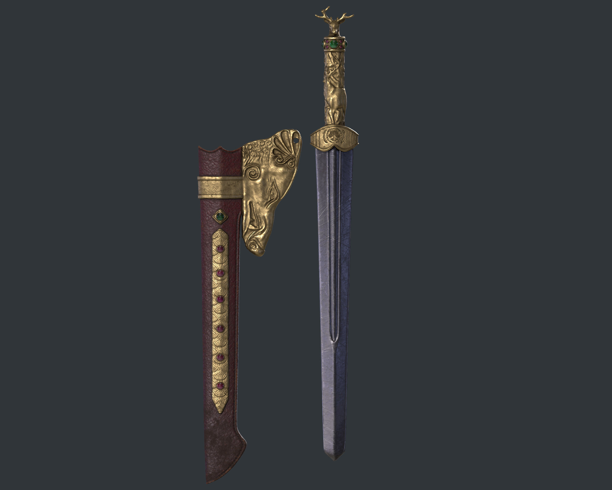 SubD Scythian Sword - 02 3D model_3