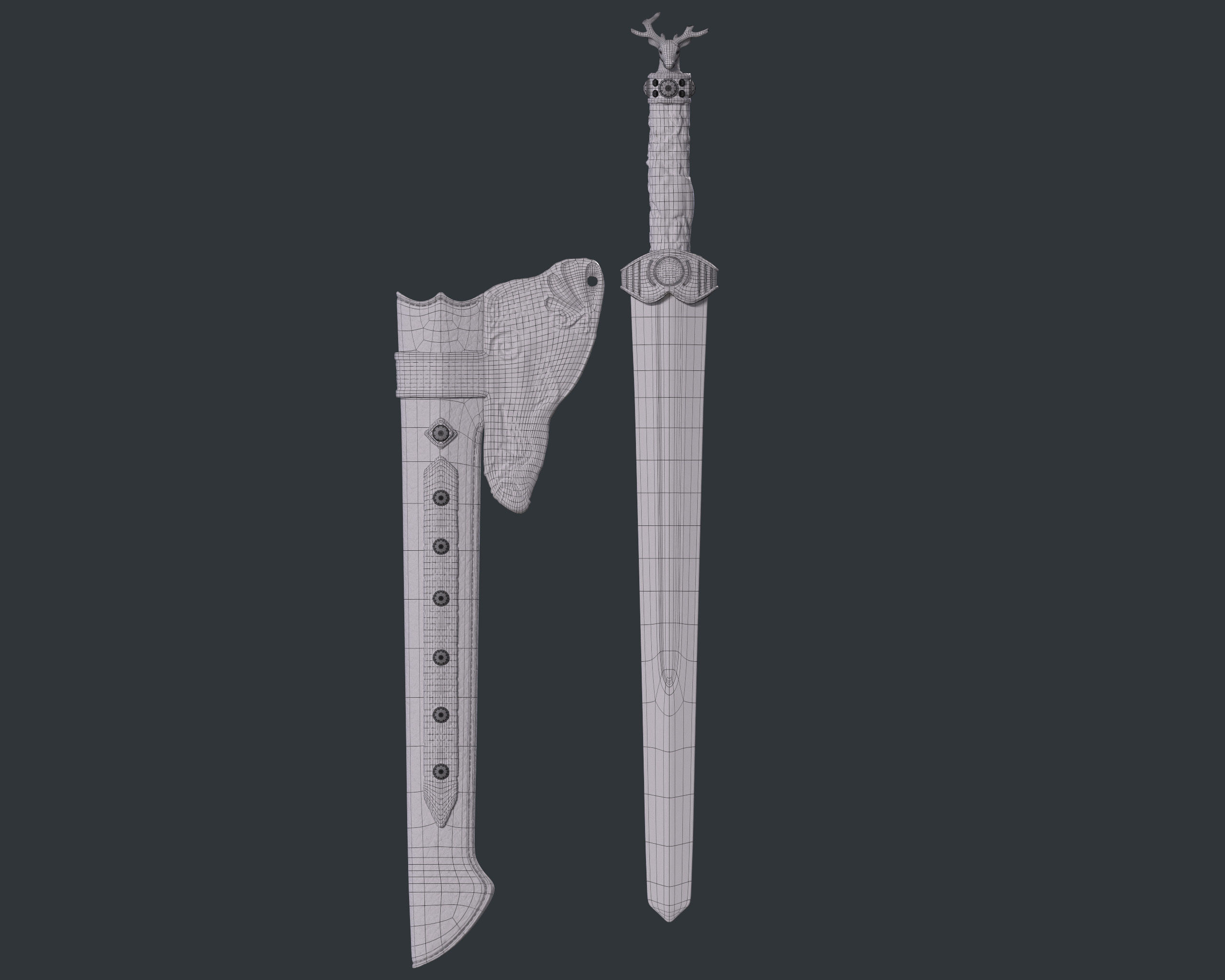 SubD Scythian Sword - 02 3D model_4