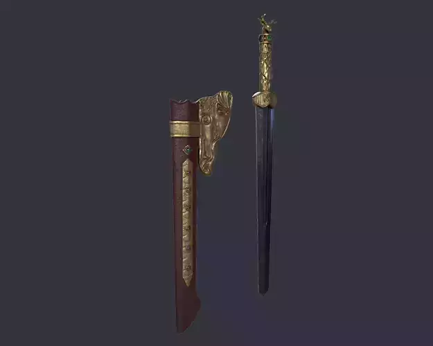 SubD Scythian Sword - 02 3D model