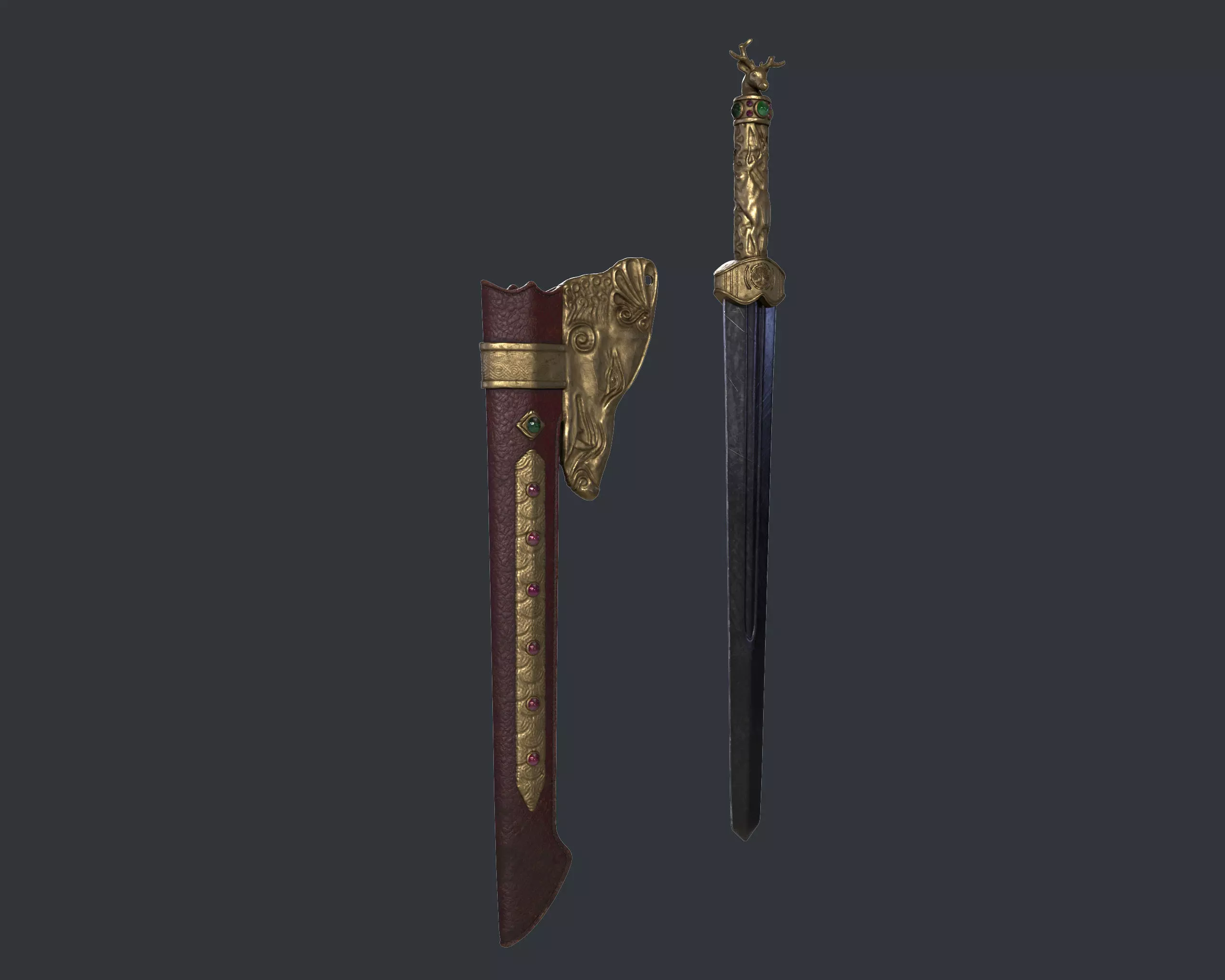 SubD Scythian Sword - 02 3D model_0