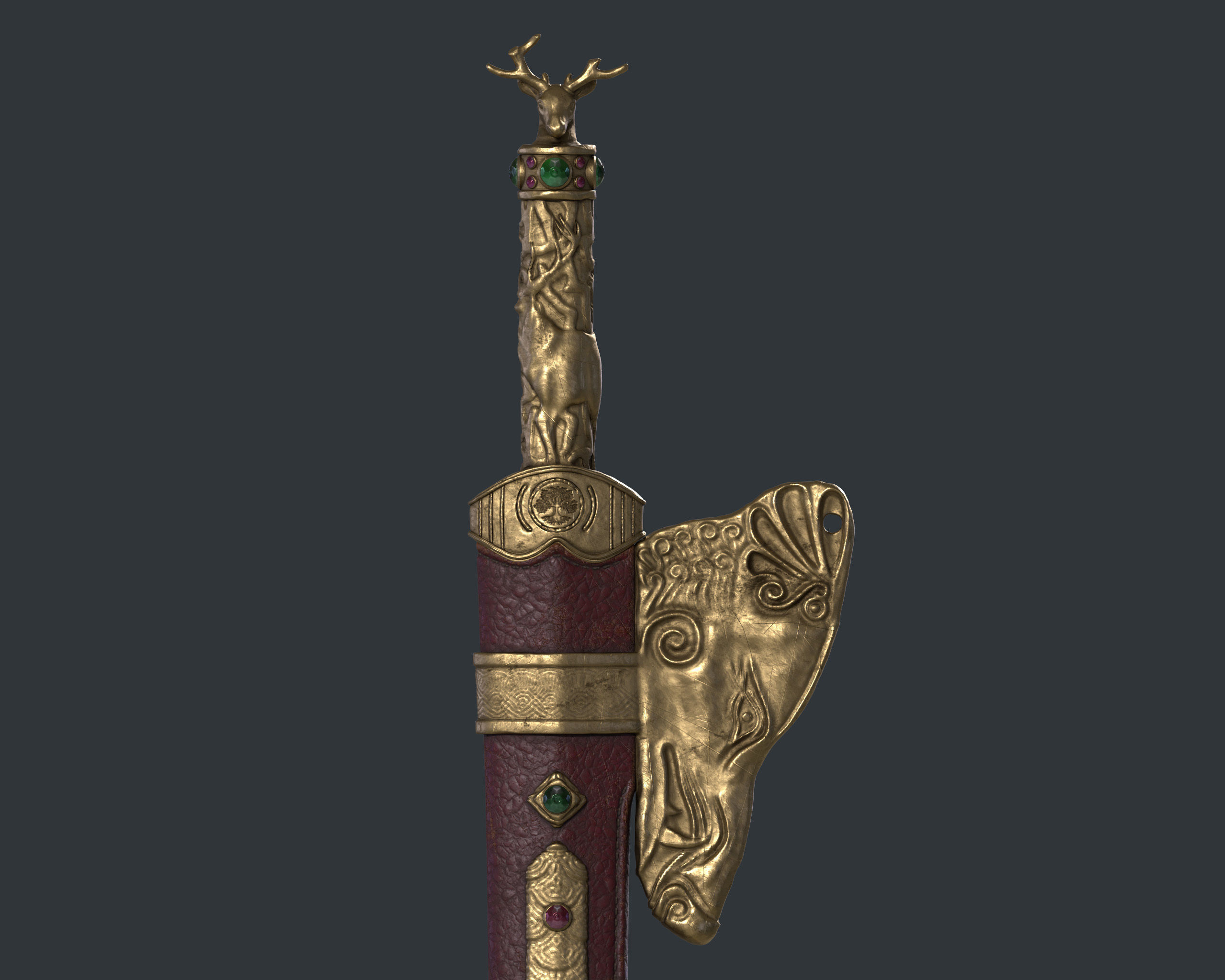 SubD Scythian Sword - 02 3D model_5