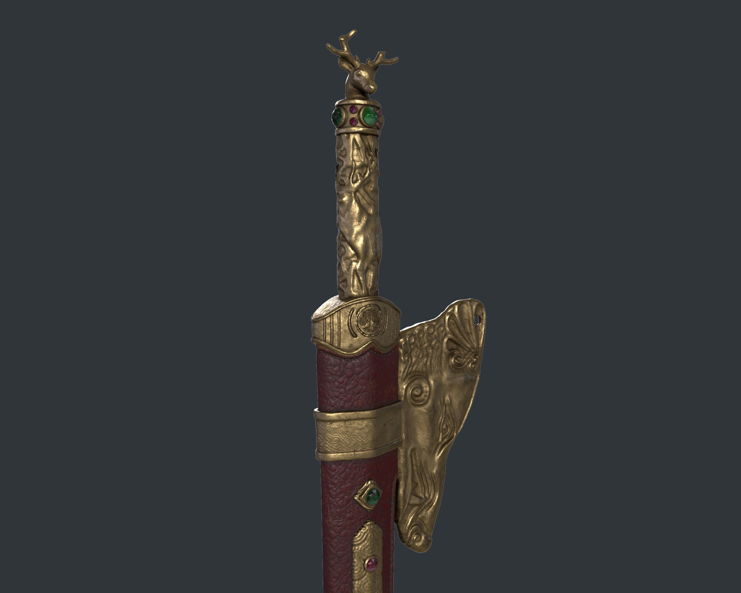 SubD Scythian Sword - 02 3D model_11