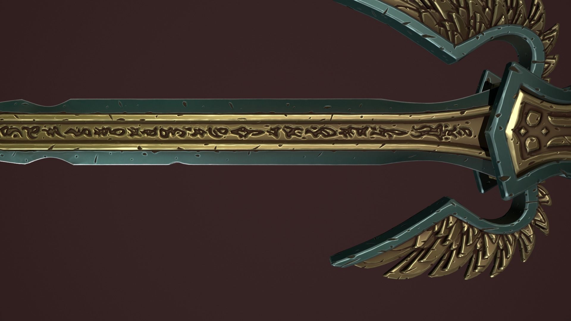 Rune sword Low-poly 3D model_21