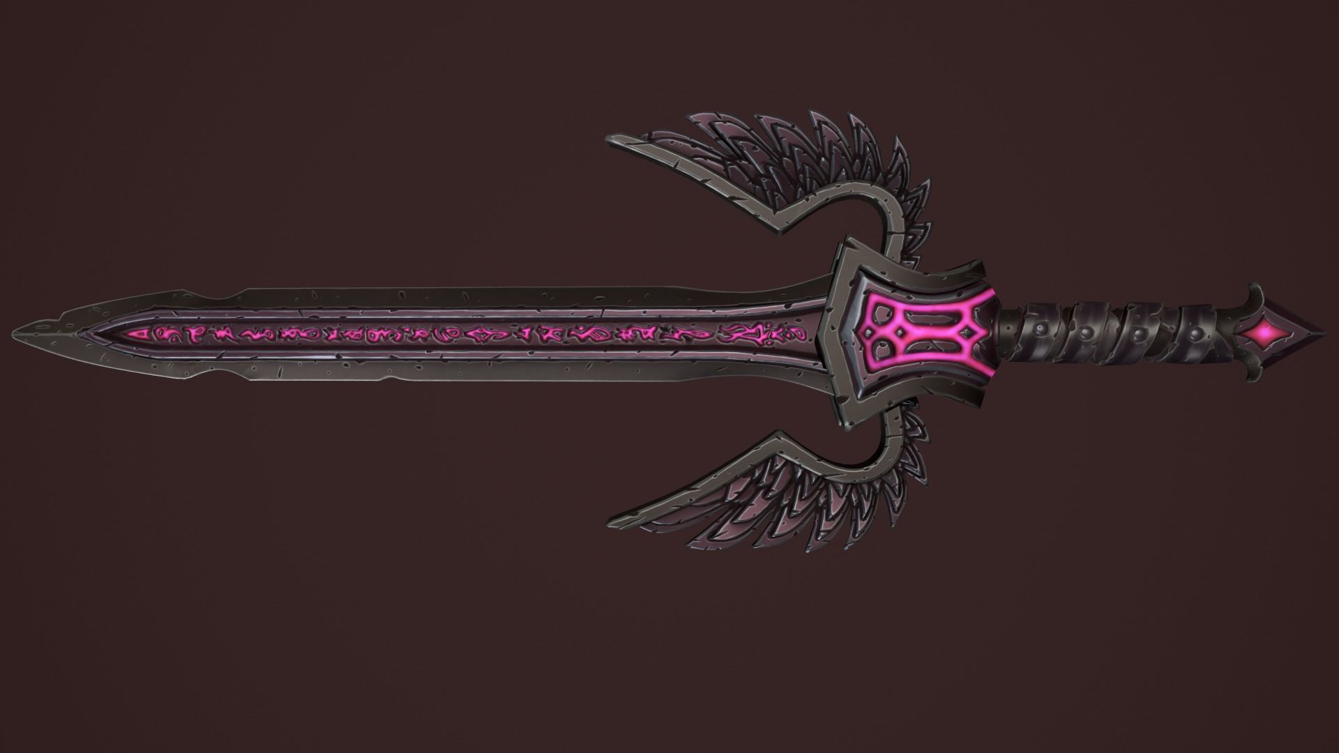 Rune sword Low-poly 3D model_19