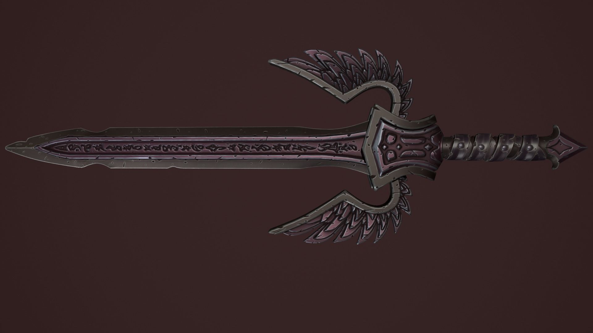 Rune sword Low-poly 3D model_18