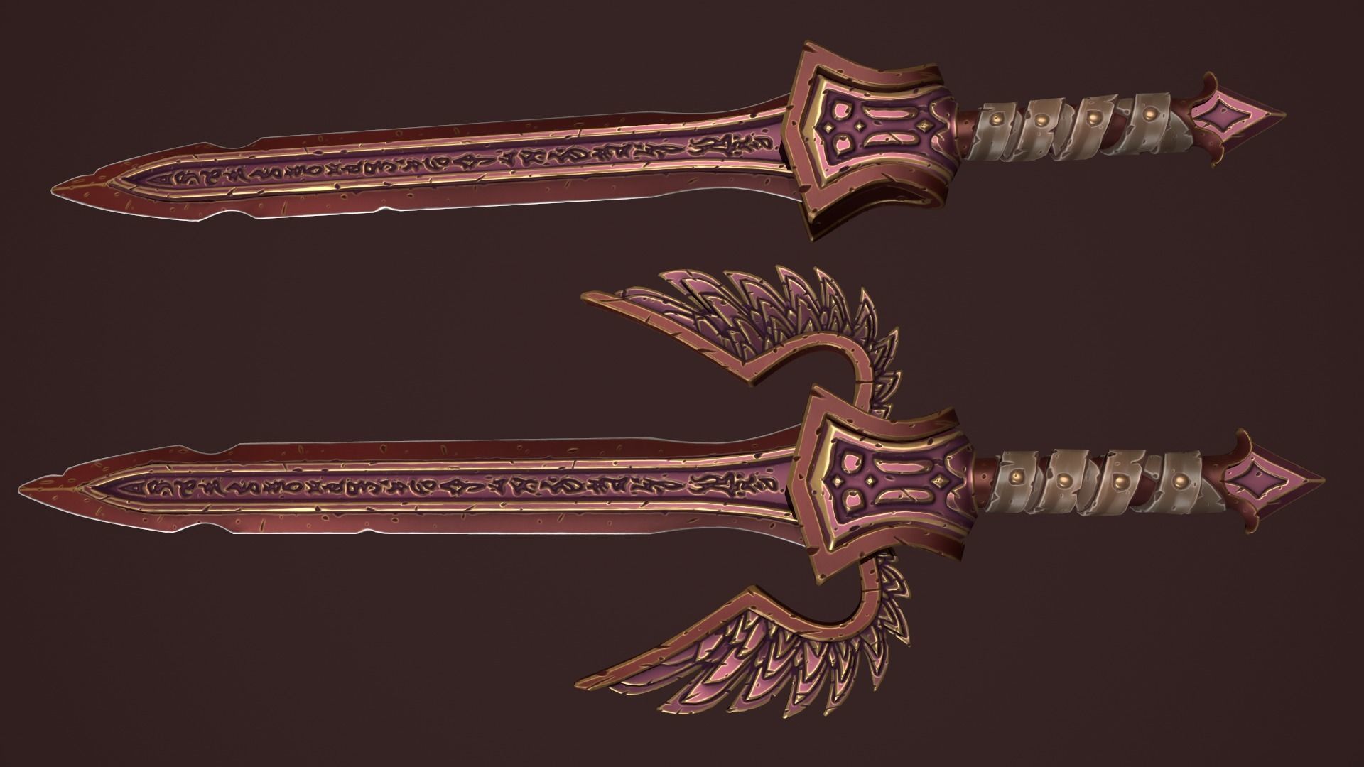 Rune sword Low-poly 3D model_26