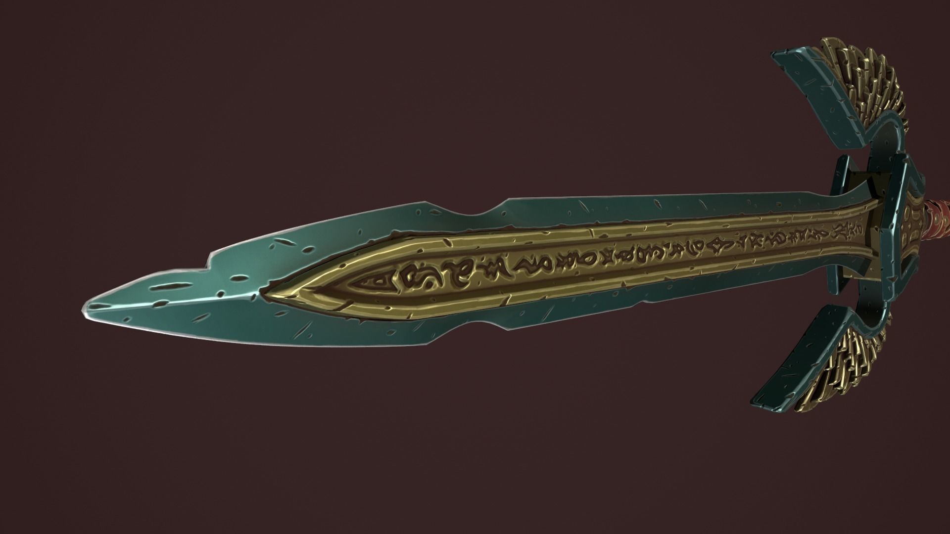 Rune sword Low-poly 3D model_22