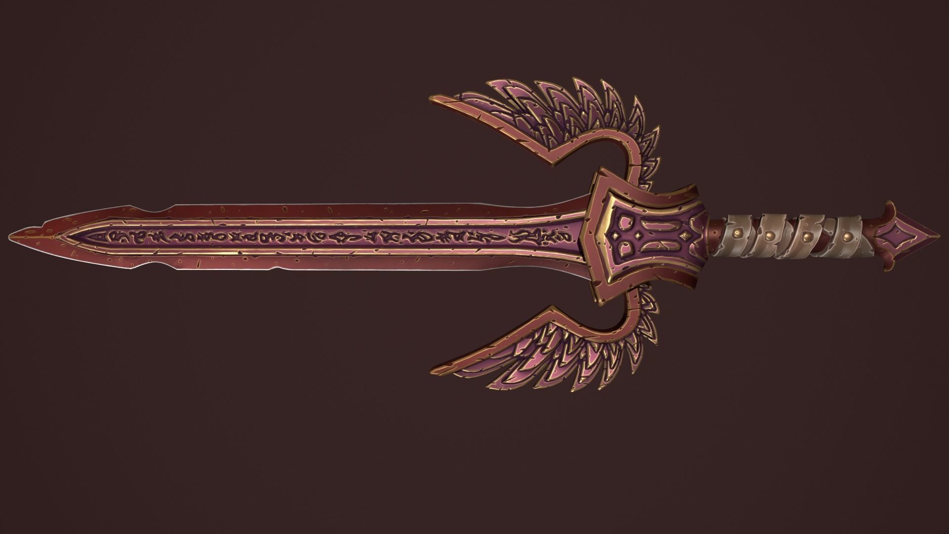 Rune sword Low-poly 3D model_12