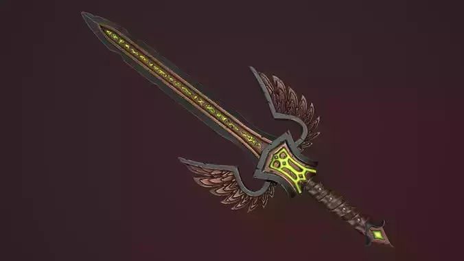 Rune sword Low-poly 3D model